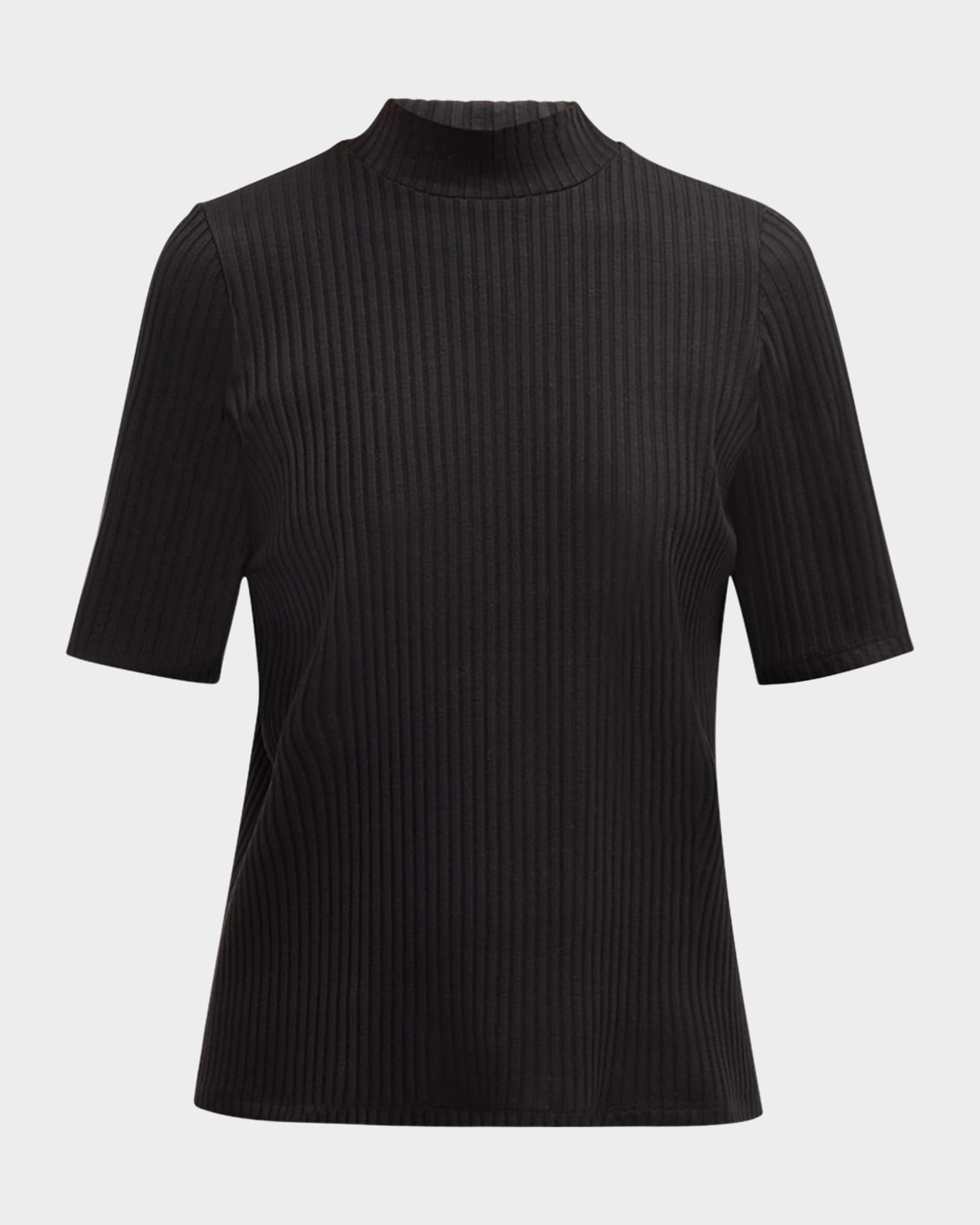 Eileen Fisher Ribbed Mock Neck Top Neiman Marcus