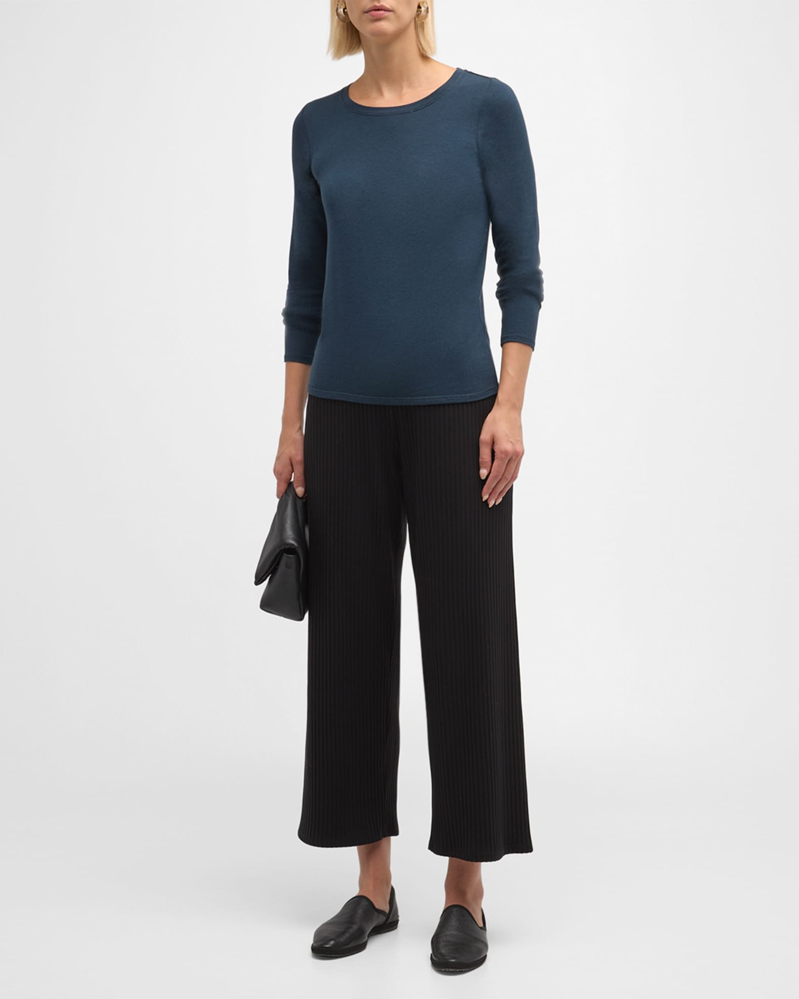 Eileen Fisher Long Sleeve Scoop Neck Tee Neiman Marcus