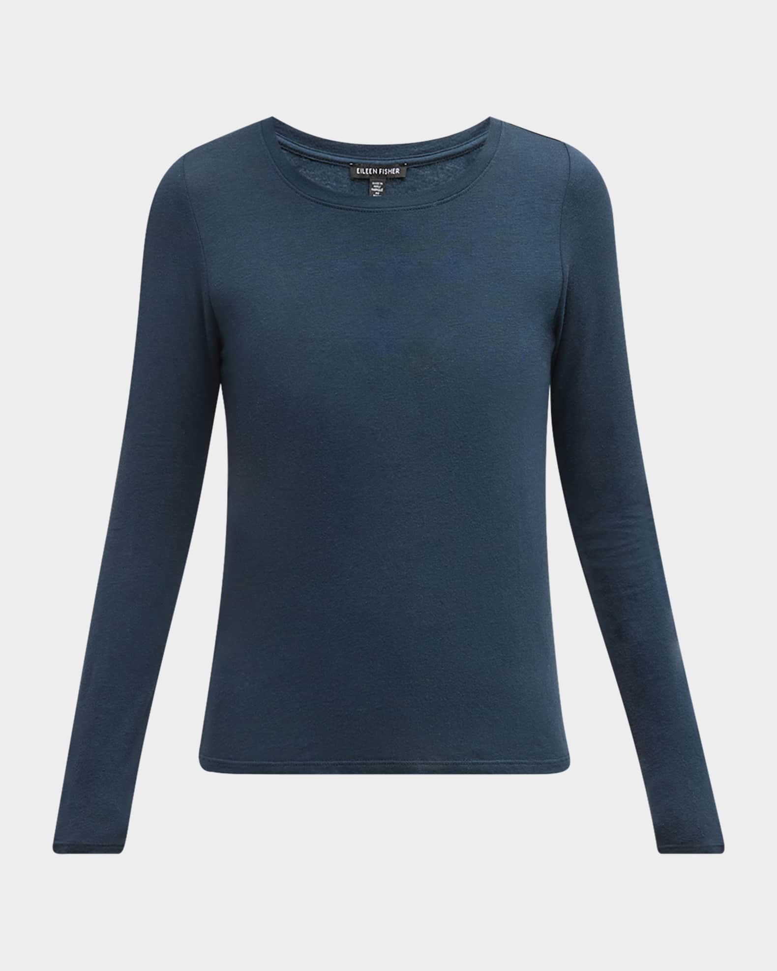 Eileen Fisher Long Sleeve Scoop Neck Tee Neiman Marcus