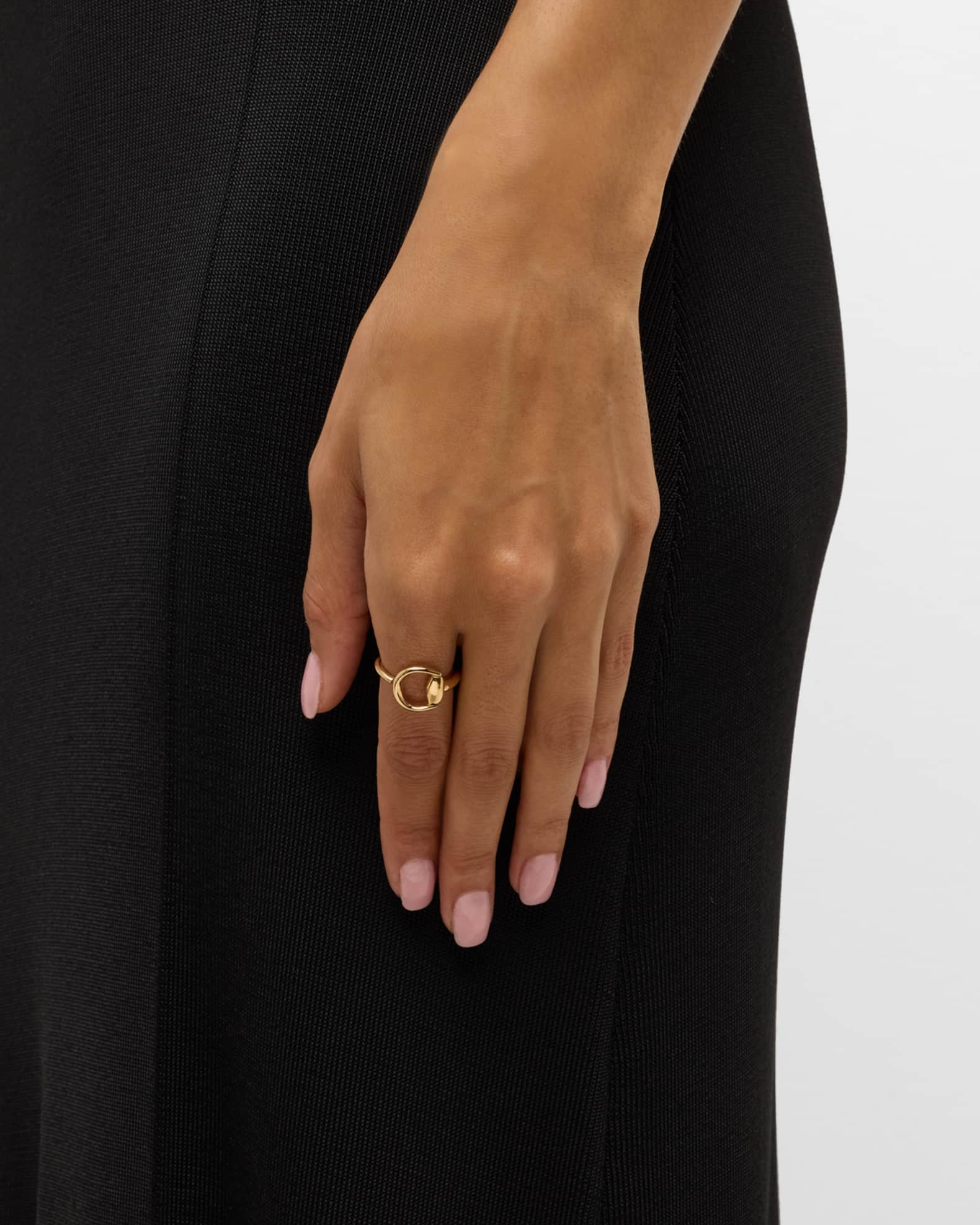 18K Yellow Gold Horsebit Ring, 13mm 1