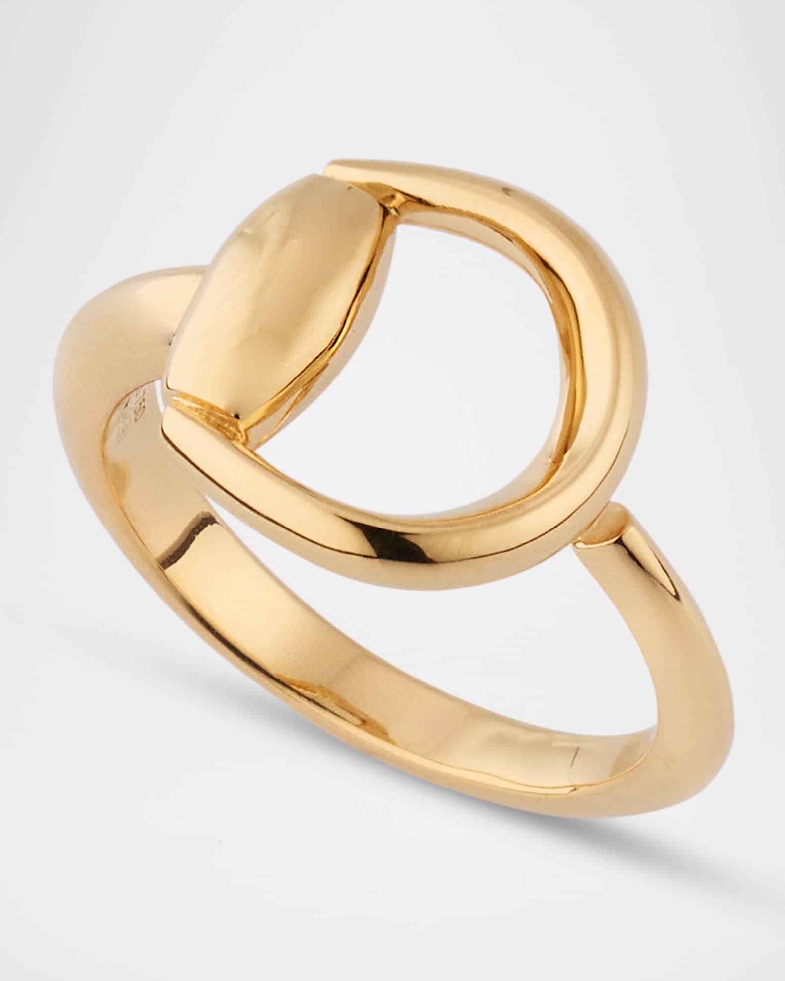Gucci 18K Yellow Gold Horsebit Ring, 13mm | Neiman Marcus