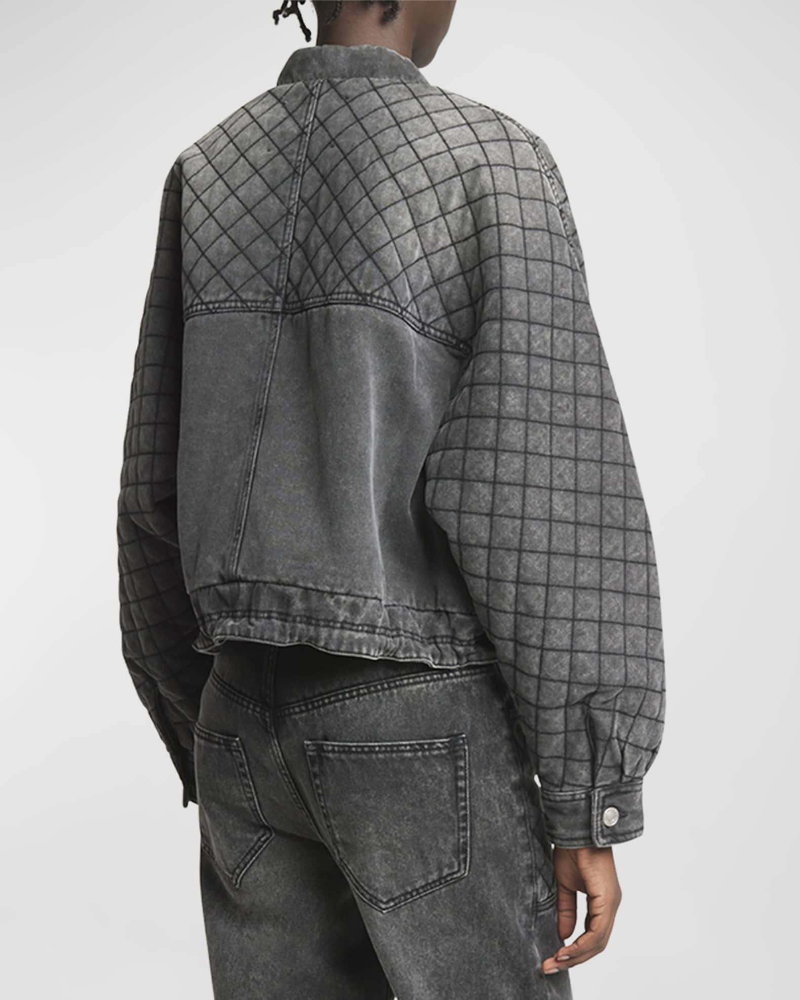 Quilted Denim Bomber