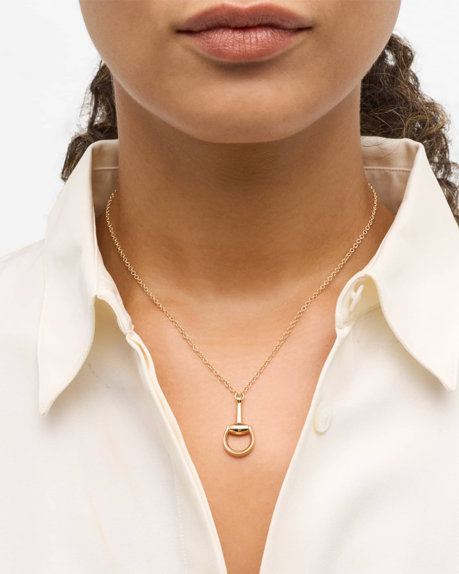 18K Yellow Gold Horsebit Necklace 1