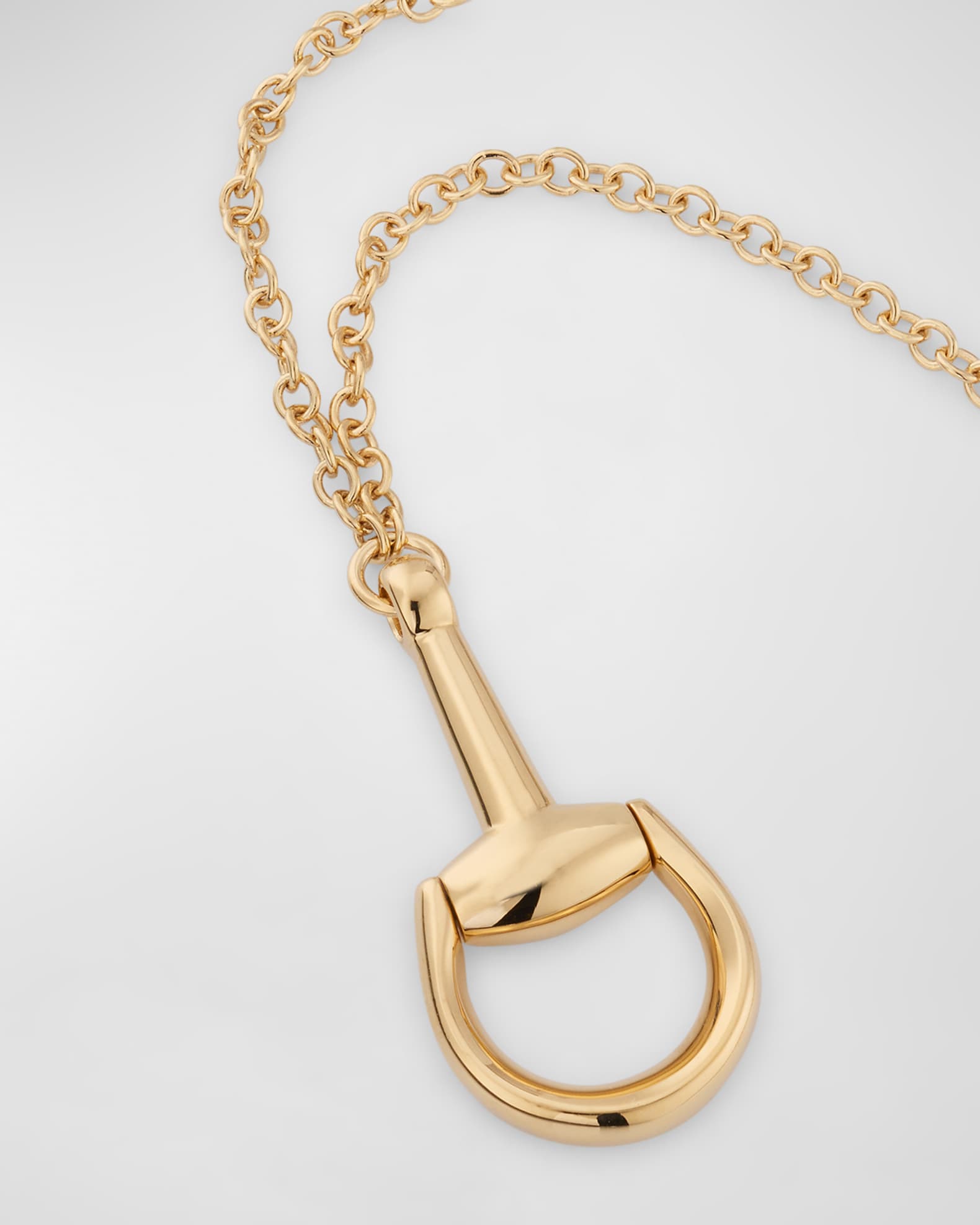 Gucci 18K Yellow Gold Horsebit Necklace | Neiman Marcus