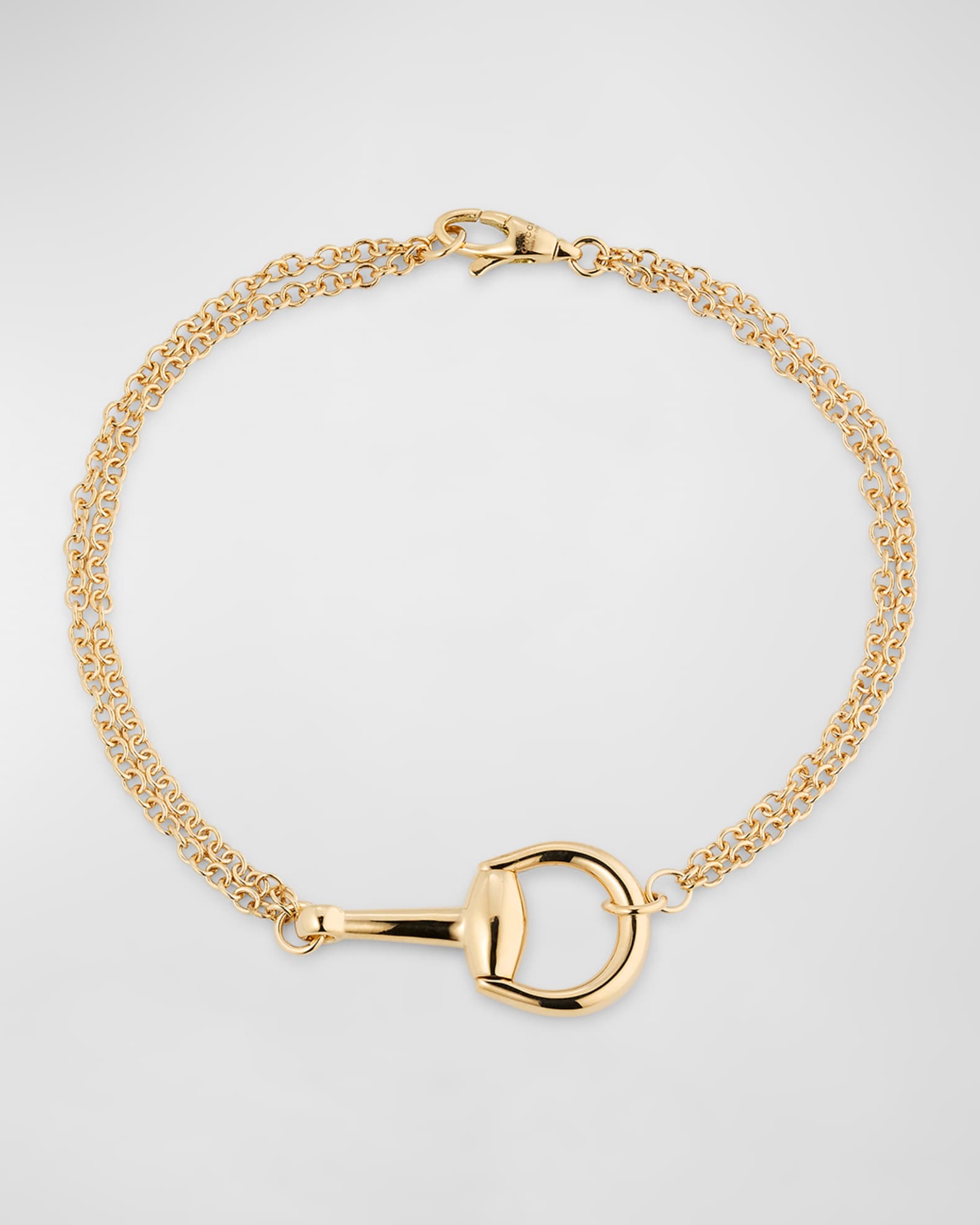 18K Yellow Gold Horsebit Chain Bracelet  0