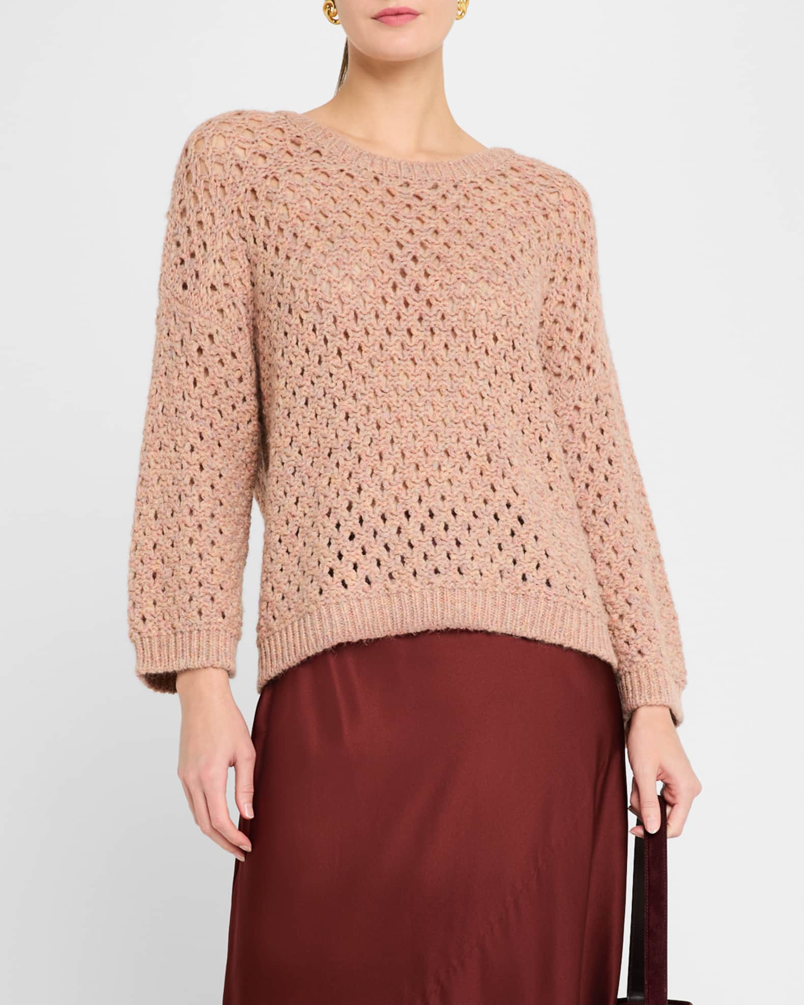 Open Knit Alpaca Wool Sweater Neiman Marcus