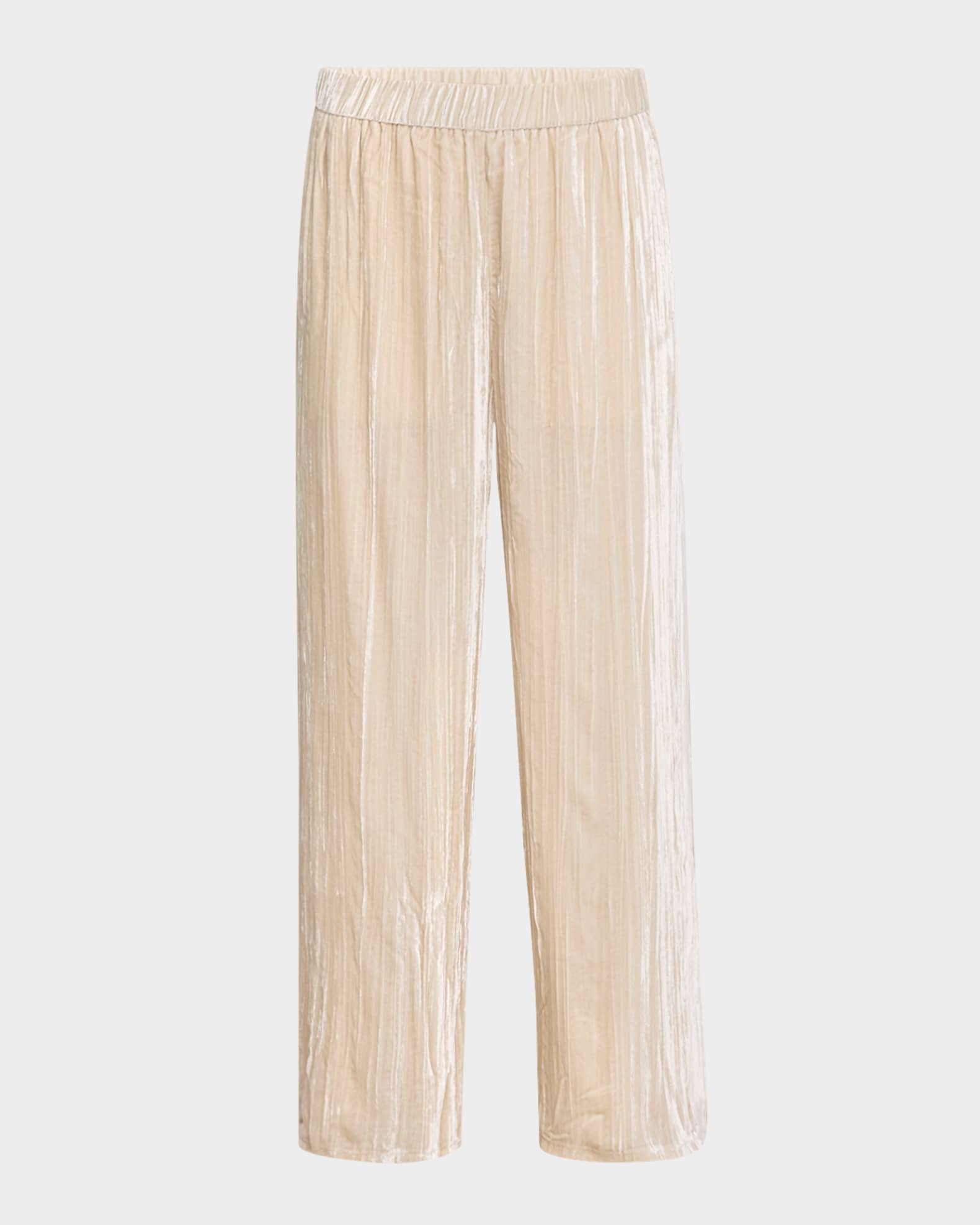 Cropped Wide Leg Shimmer Velvet Pants
