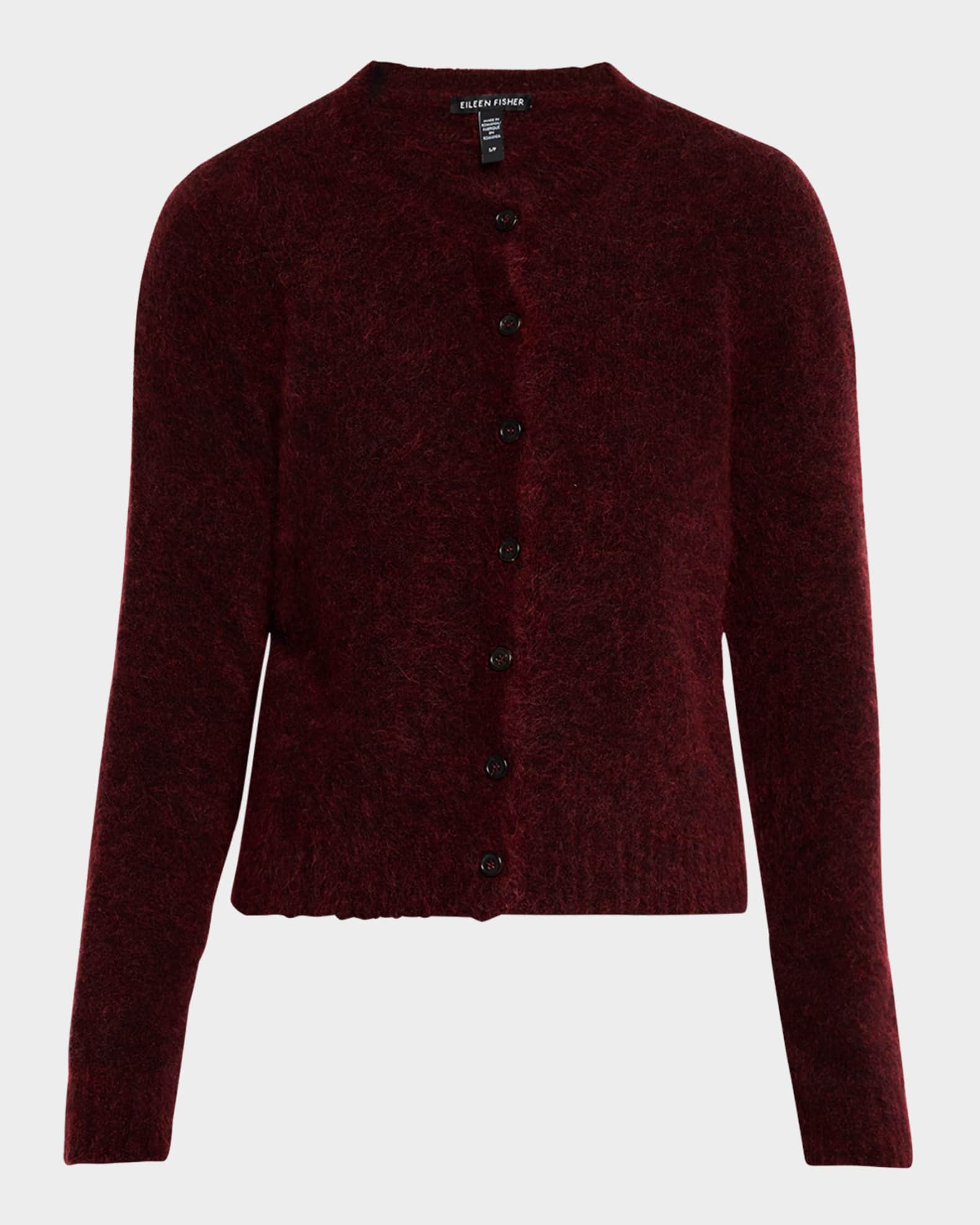 Crewneck Mohair Wool Cardigan