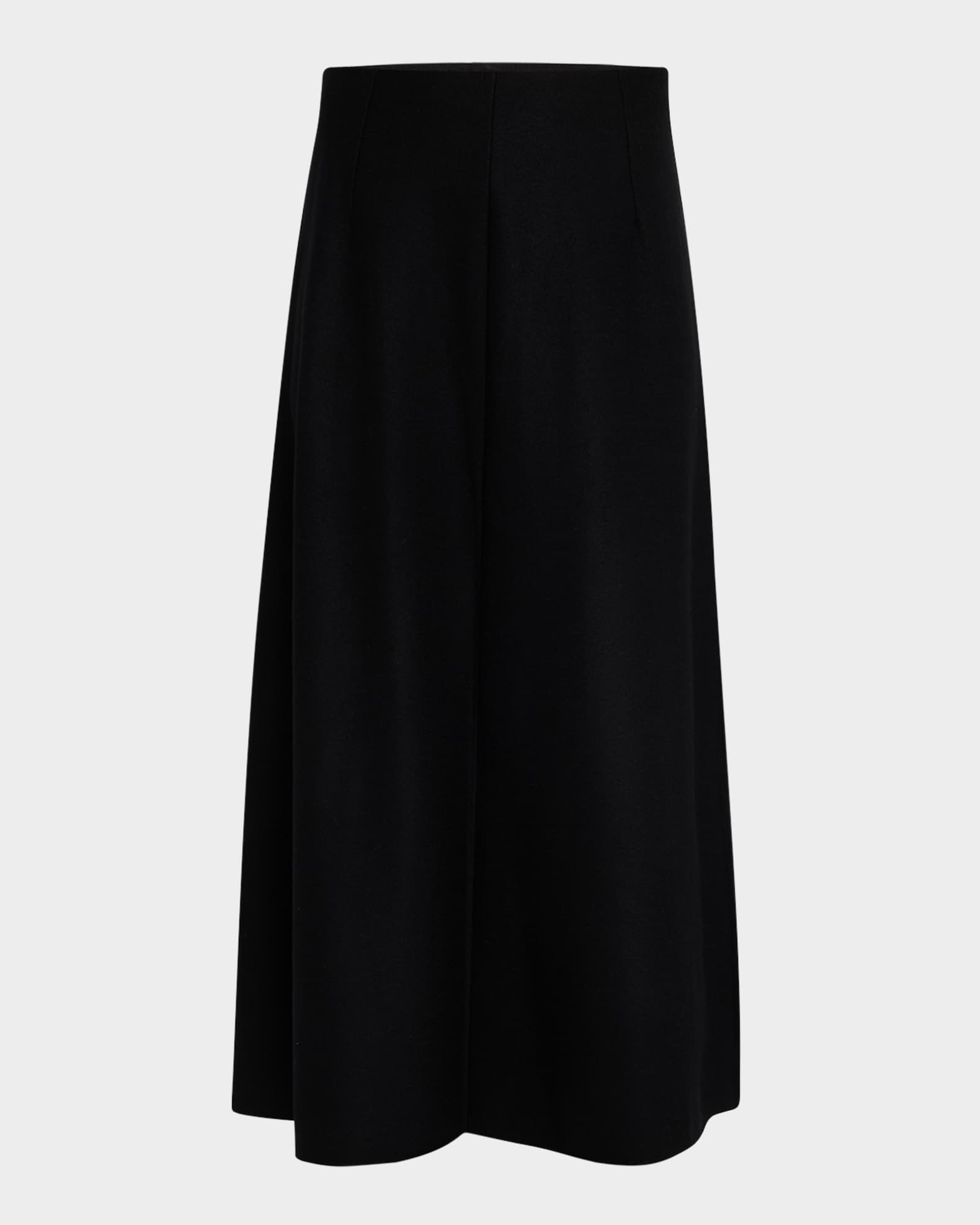 Eileen Fisher Felted Wool Jersey A Line Skirt Black