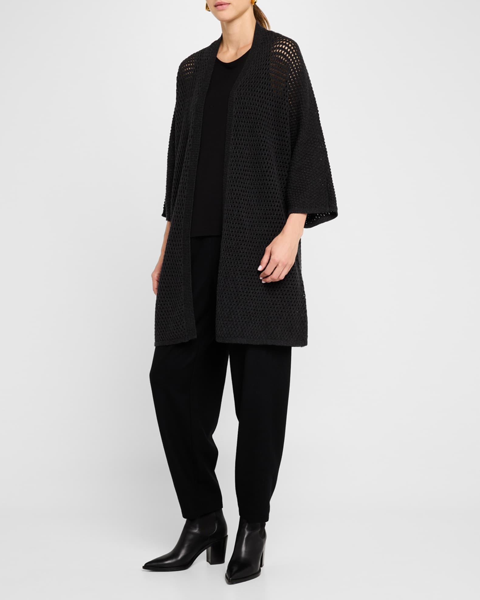 Open Knit Merino Wool Cardigan