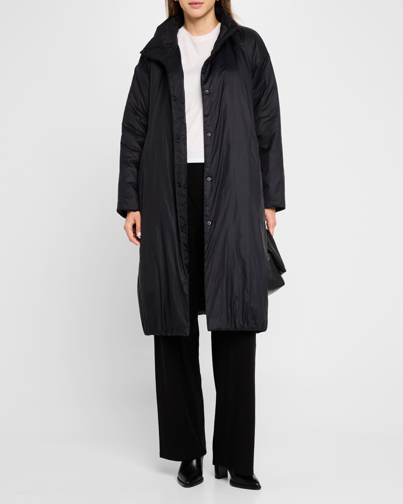 Eileen Fisher Stand Collar Oversized Puffer Coat Neiman Marcus