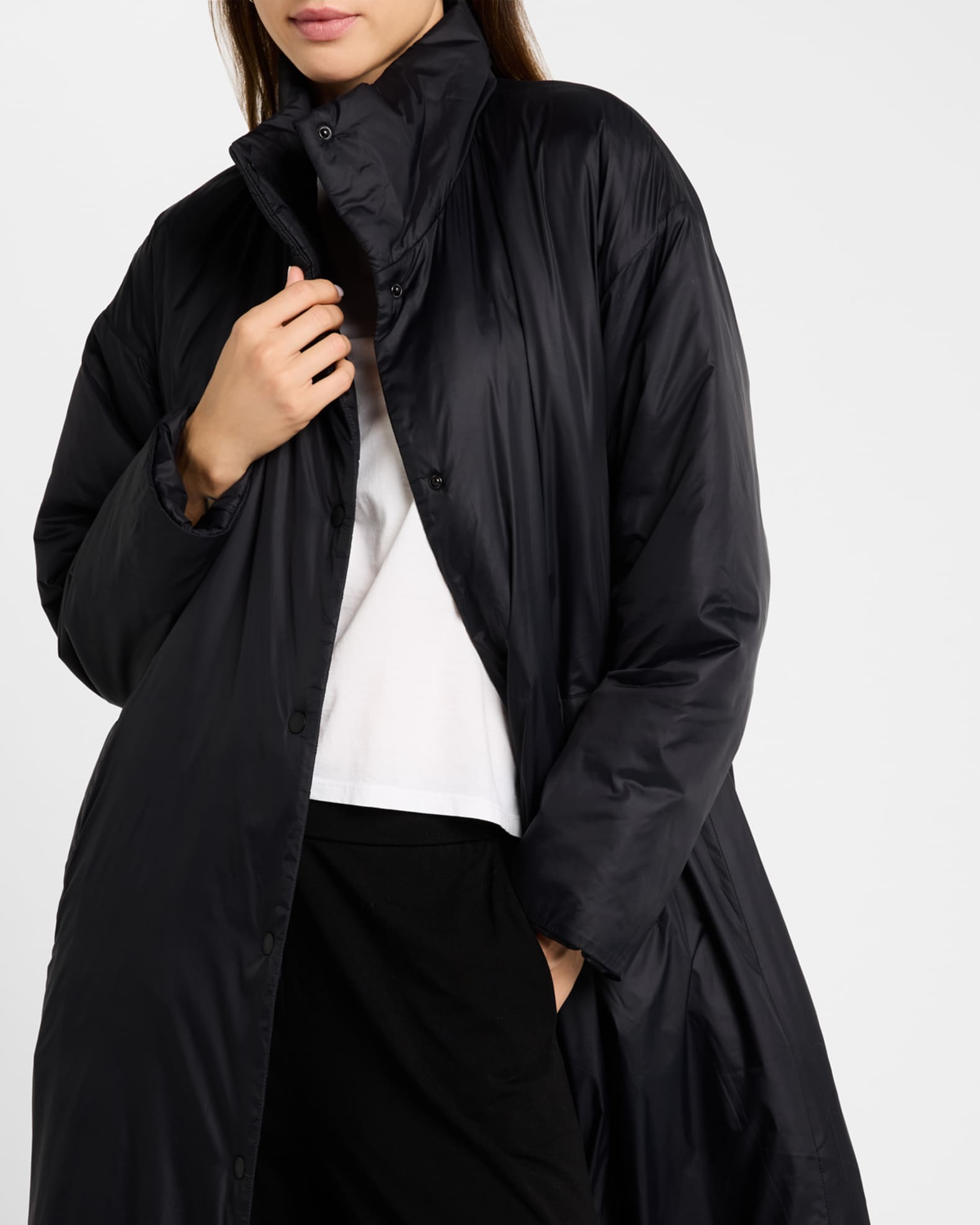 Eileen Fisher Stand Collar Oversized Puffer Coat Neiman Marcus