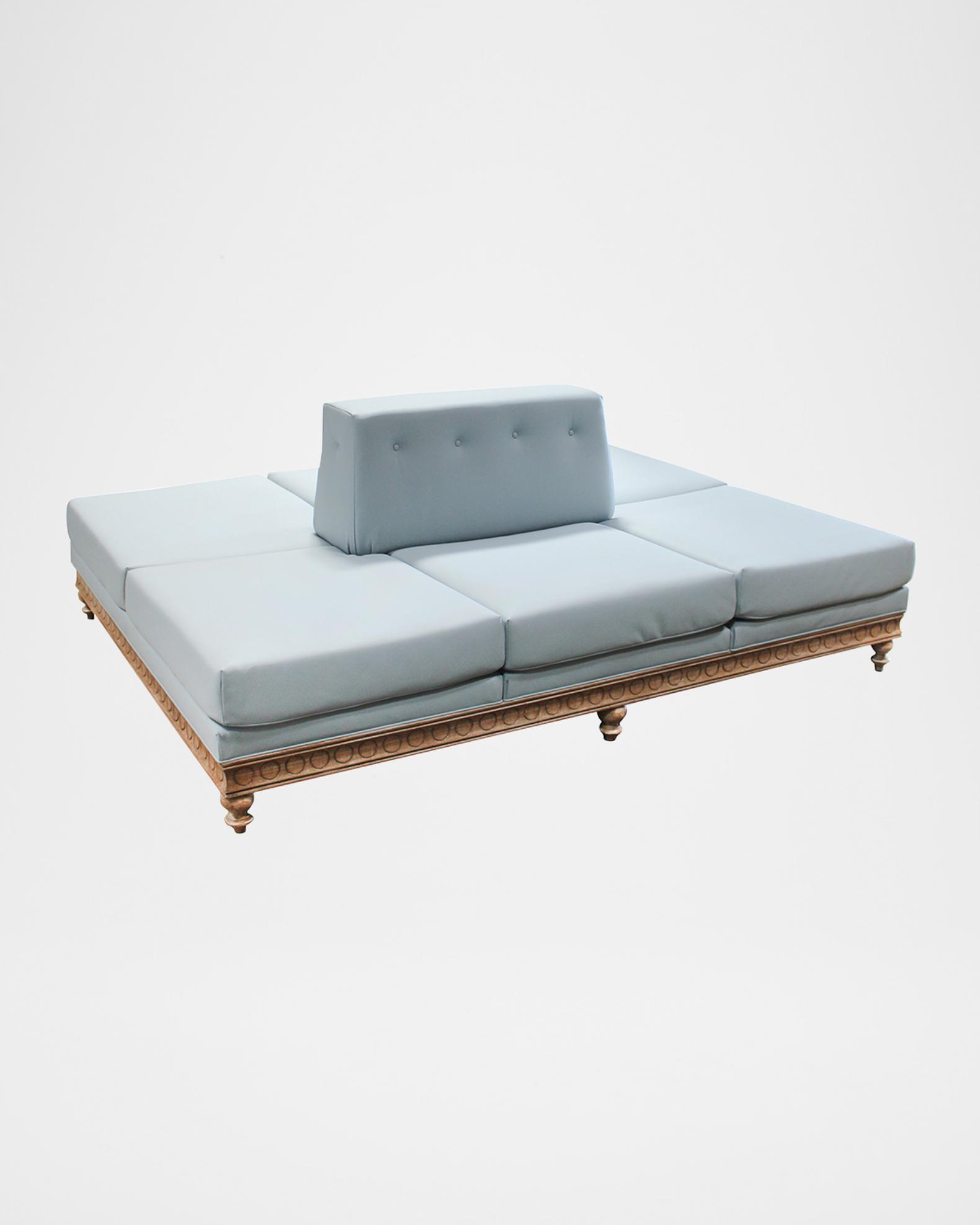 Peninsula Home Collection Gemini Vegan Leather Double-Sided Sofa, 98 ...