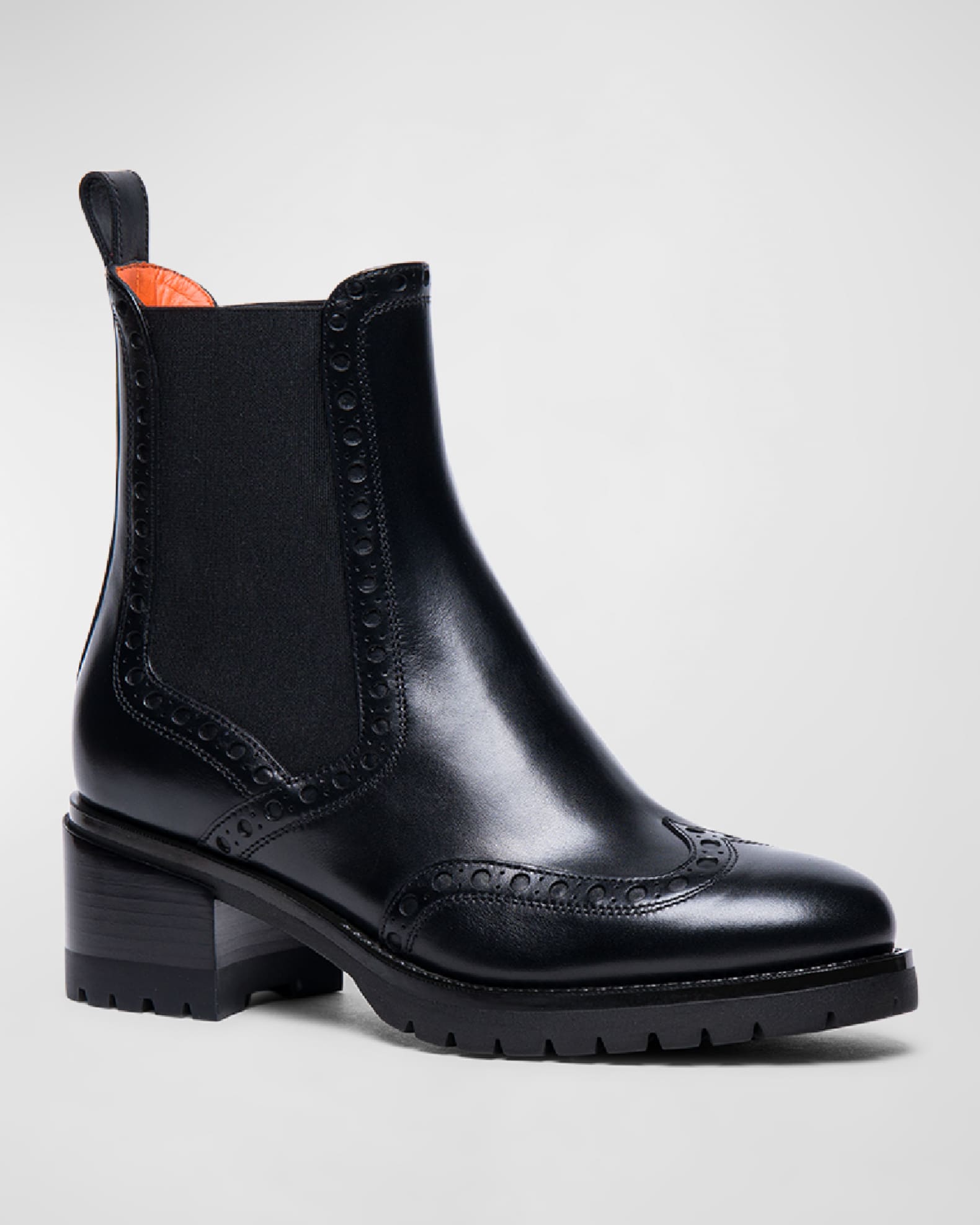 Hagar Brogue Wing-Tip Chelsea Boots 1
