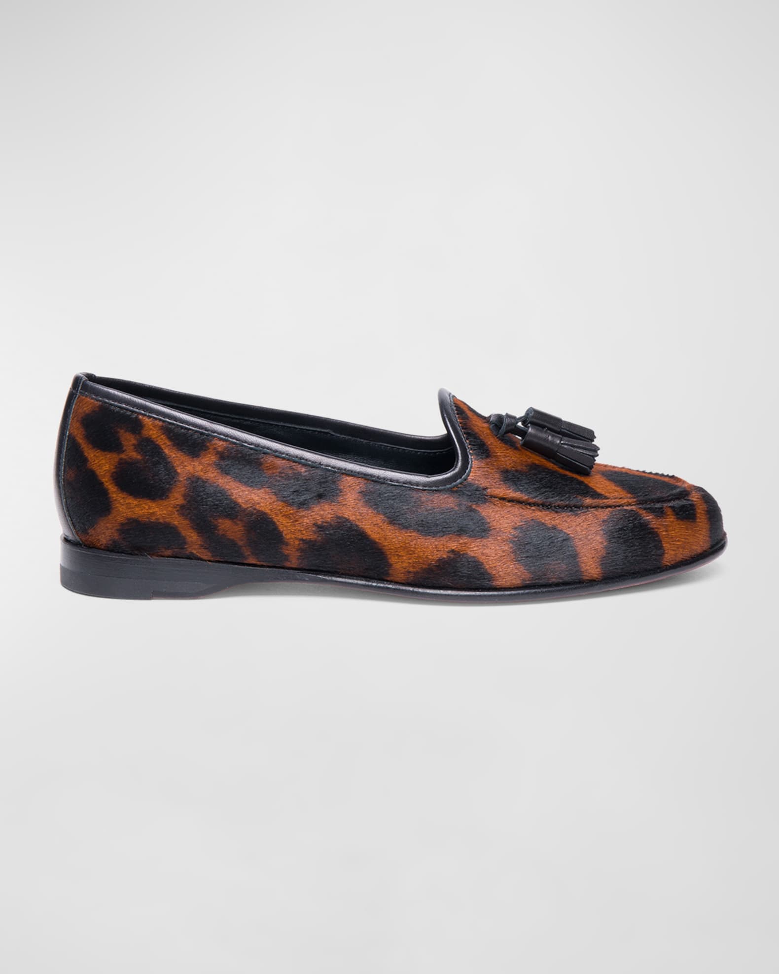 Santoni Andrea Leopard Calf Hair Loafers Neiman Marcus