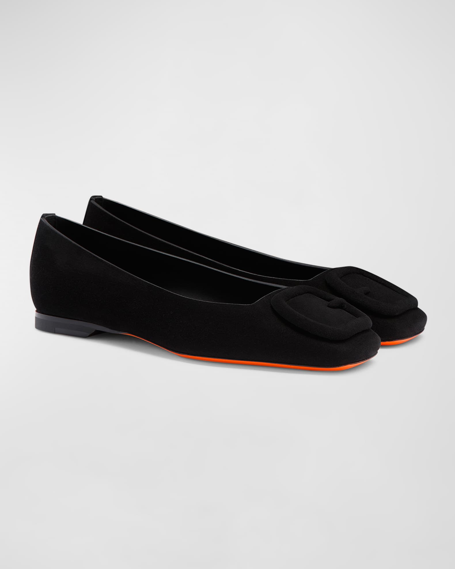 Maya Suede Buckle Ballerina Flats 1