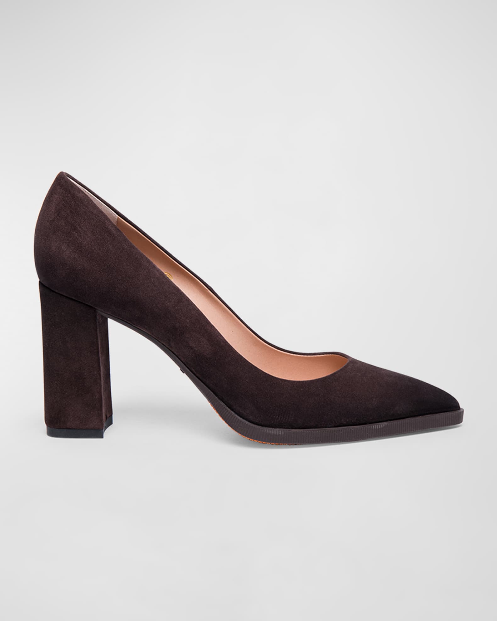 Santoni Estelle Suede Block Heel Pumps Neiman Marcus