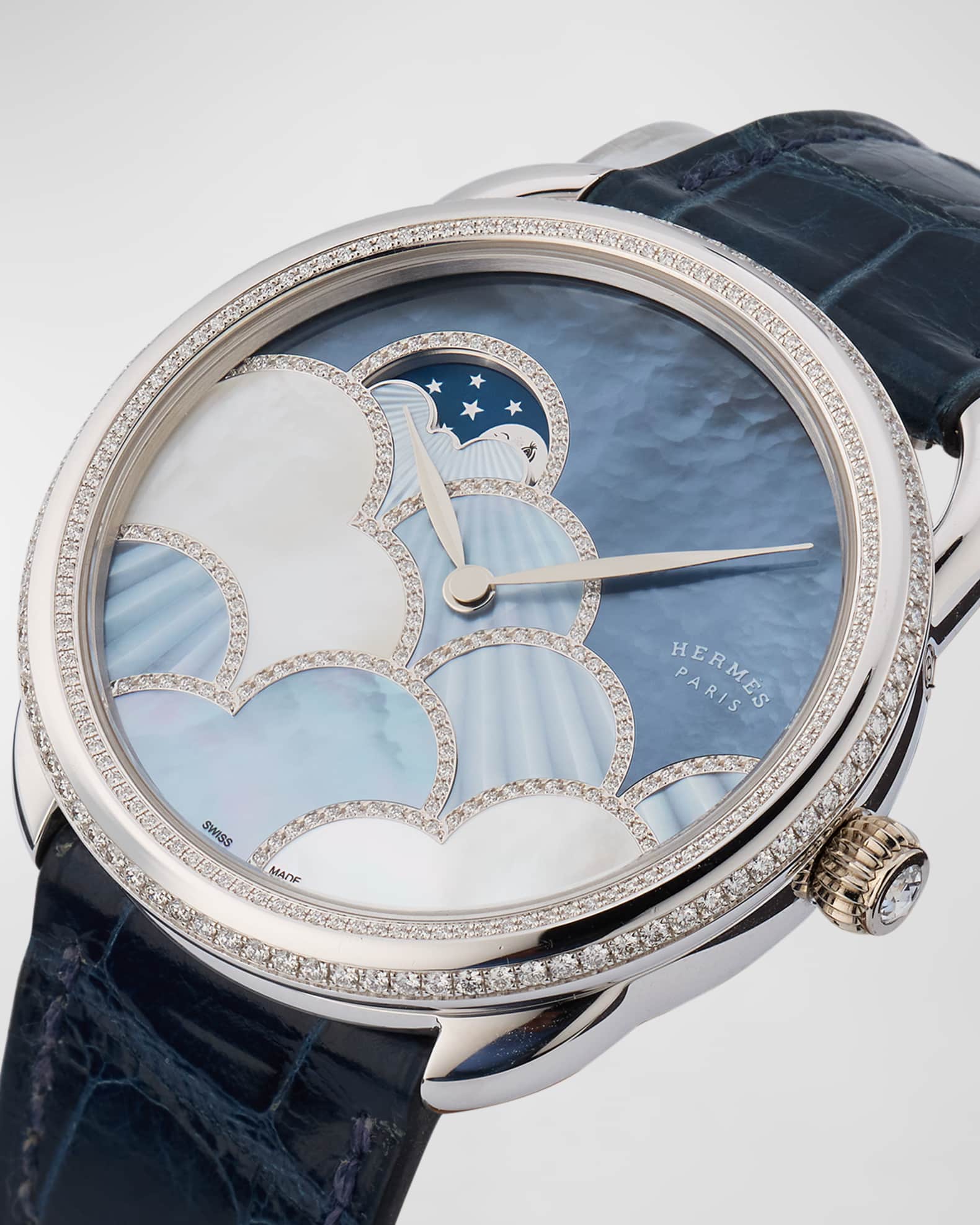 Hermes Arceau Petite Lune Dans Les Nuages Watch, 38mm Neiman Marcus