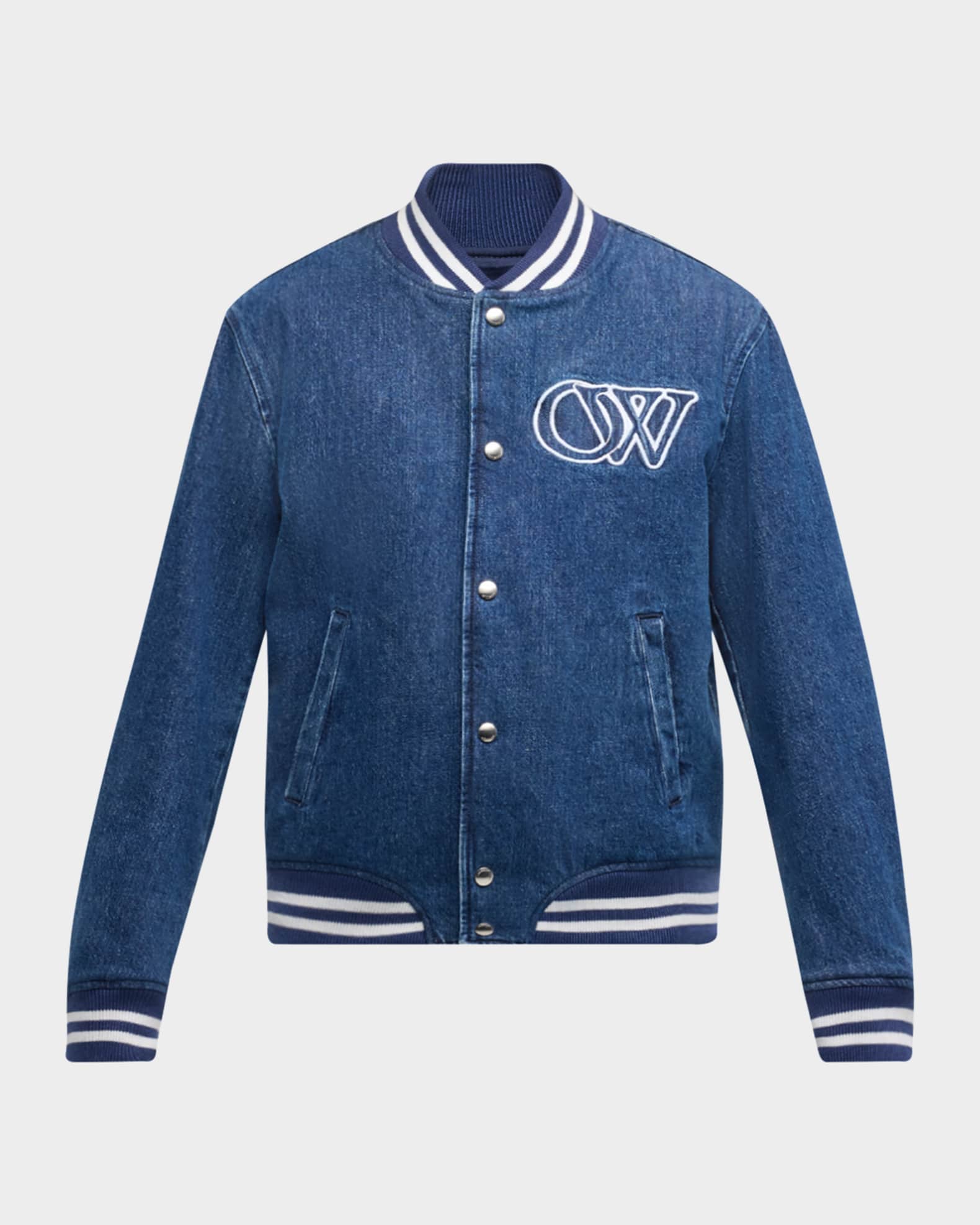 Off white varsity jacket blue deals