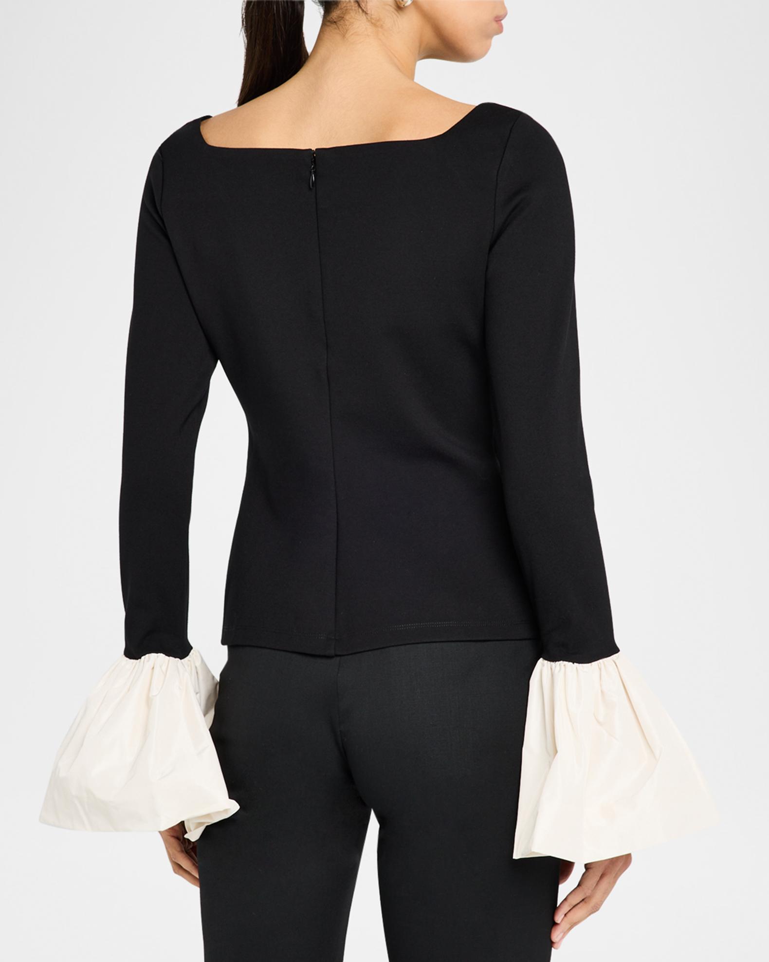 STAUD Paige Voluminous Cuff Top | Neiman Marcus