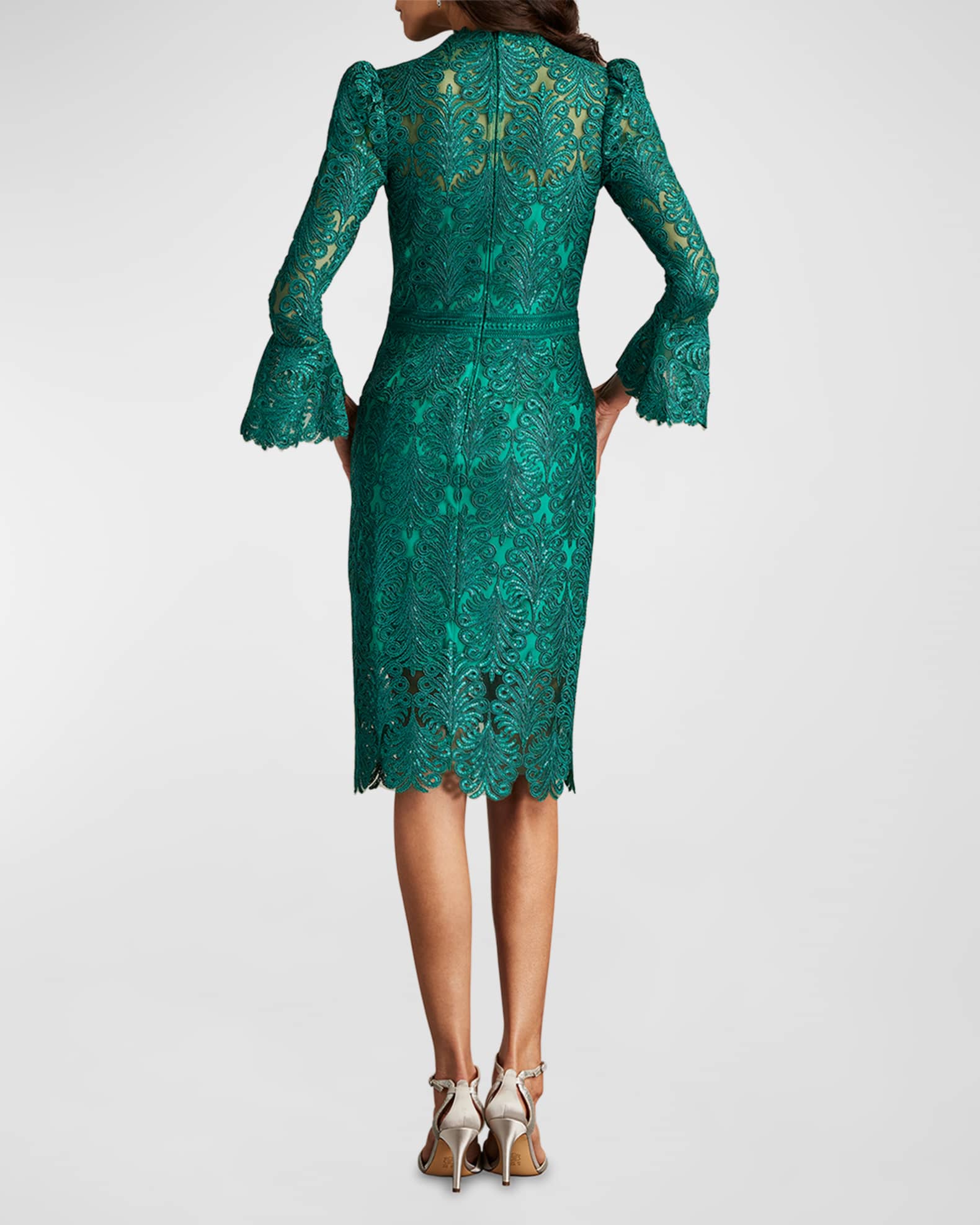 Beaded soutache bell sleeve dress 2025