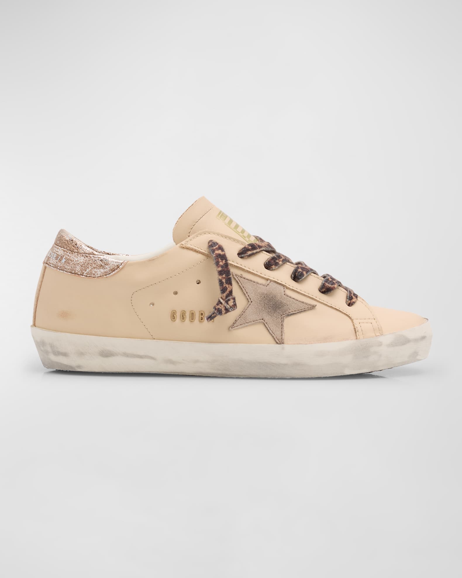 Golden Goose Super-Star Low-Top Leopard Leather Sneakers