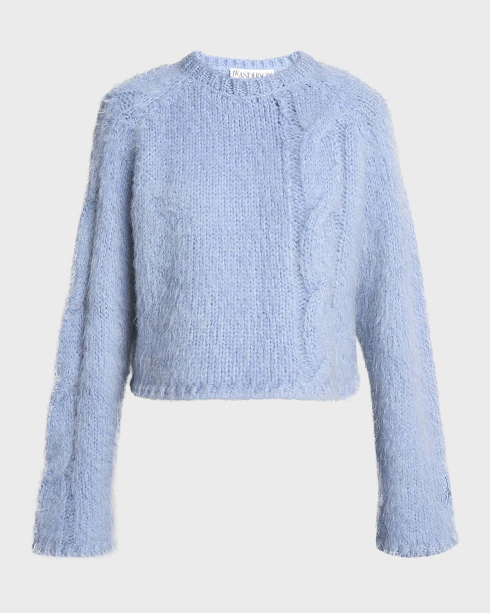 Cropped Cable Mohair Sweater 0
