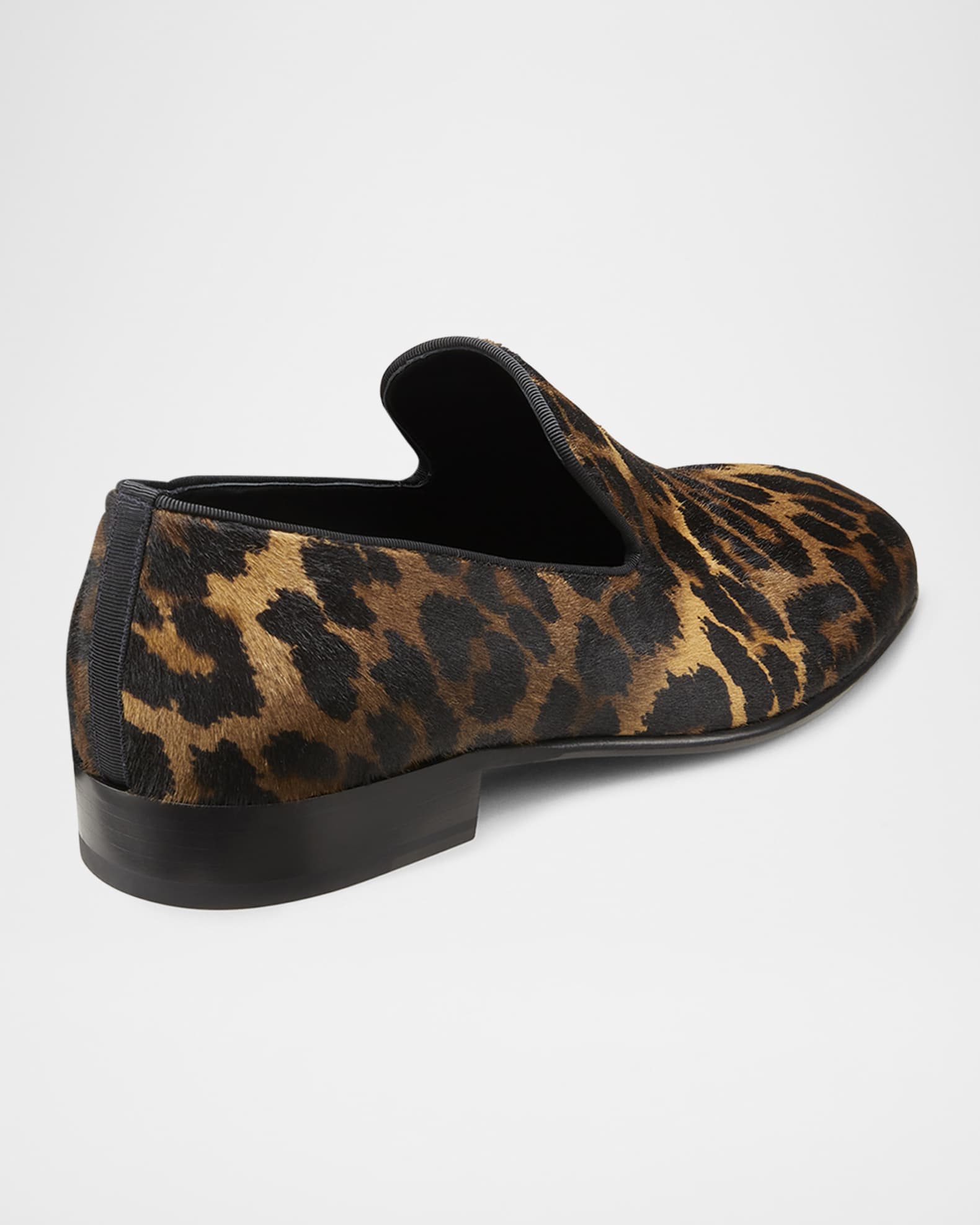Men's Alfred Leopard-Print Calf Hair Loafers 1