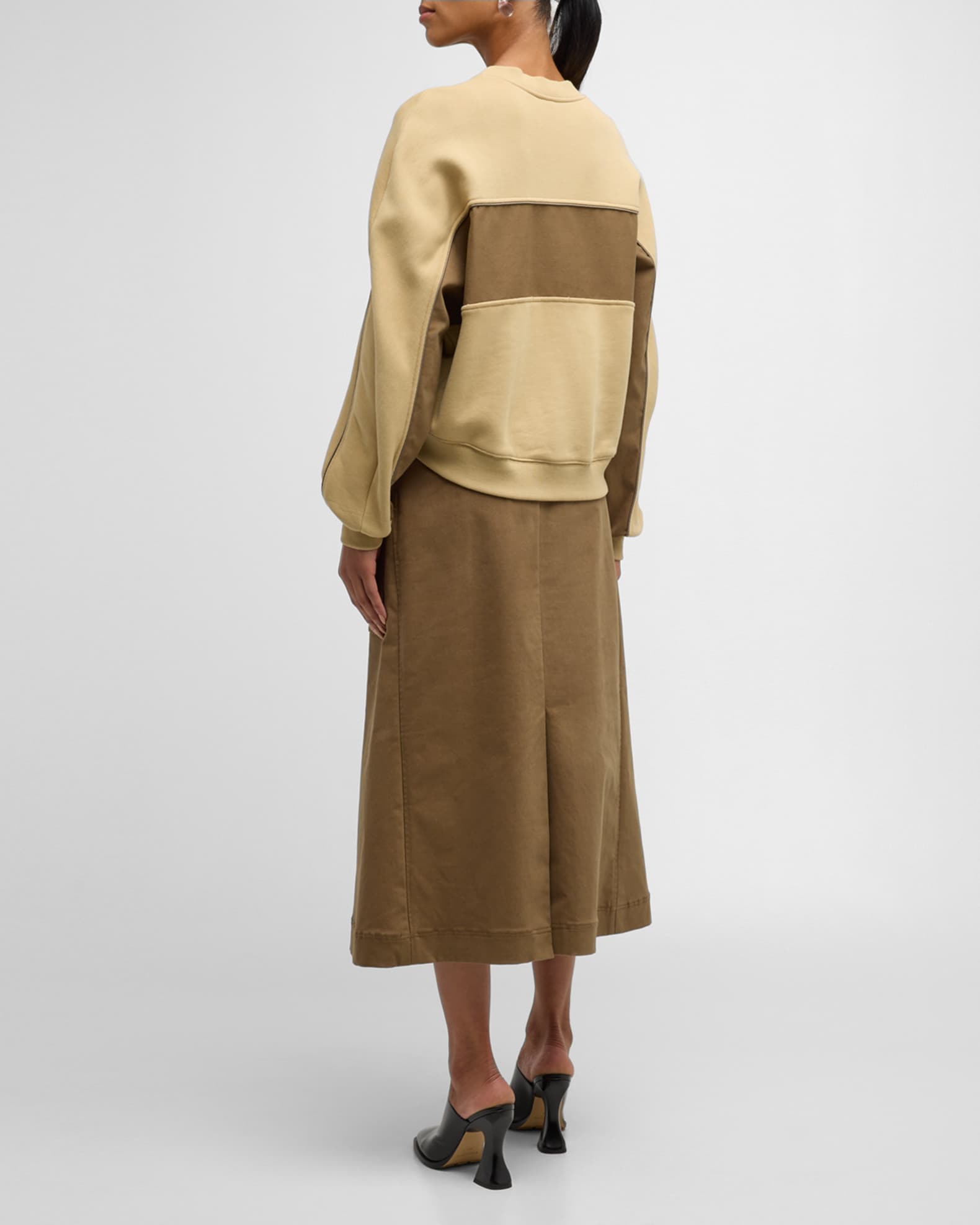 Long Sleeve Draped Combo Utility Dress