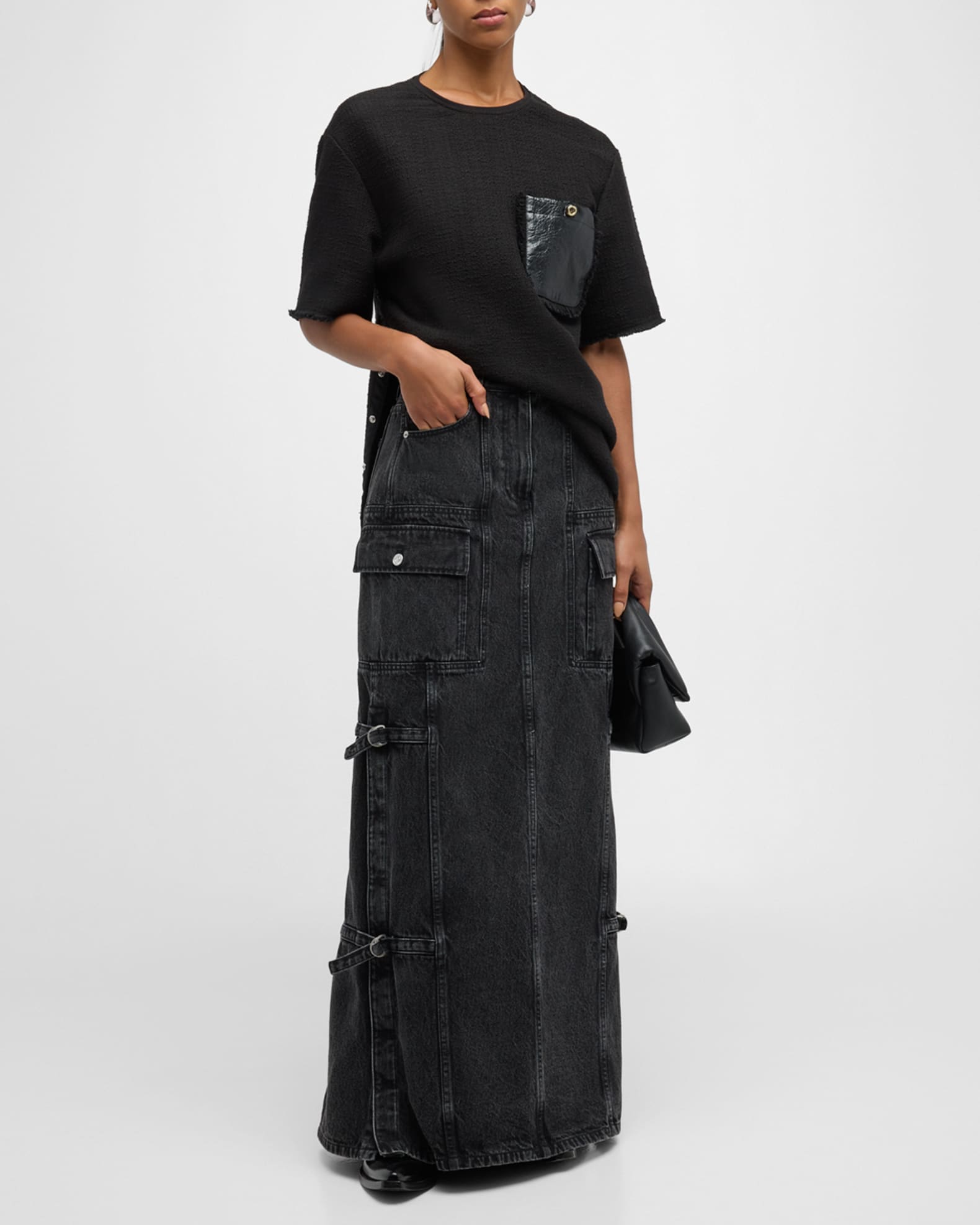 Utility zip up denim skirt on sale