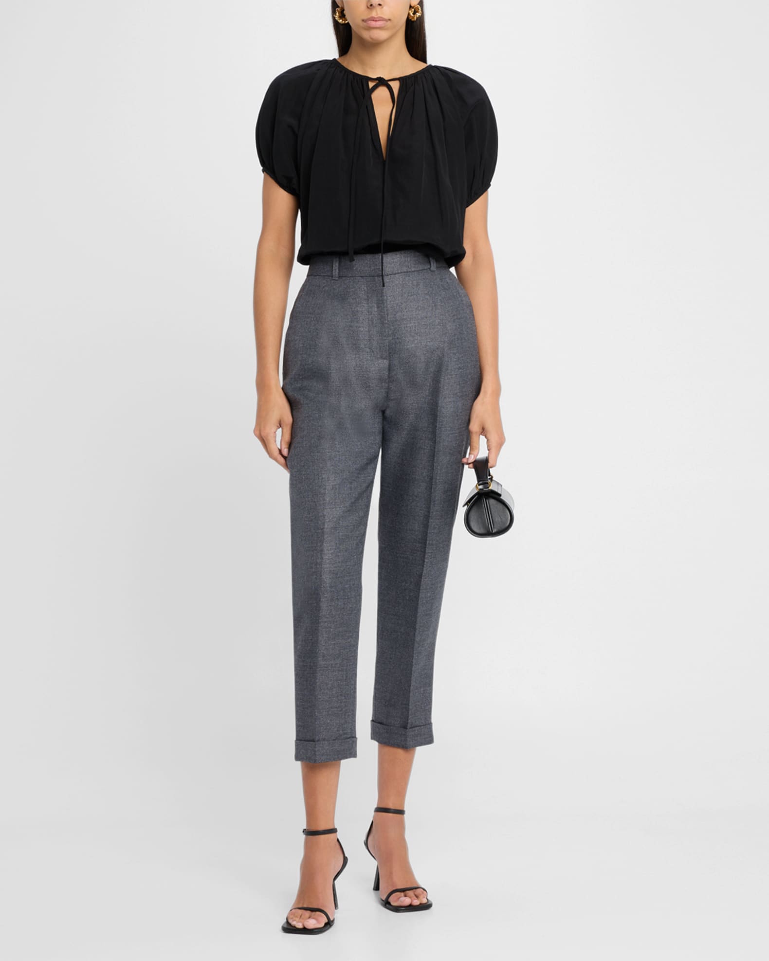 Wool-Blend Carrot Pants 1