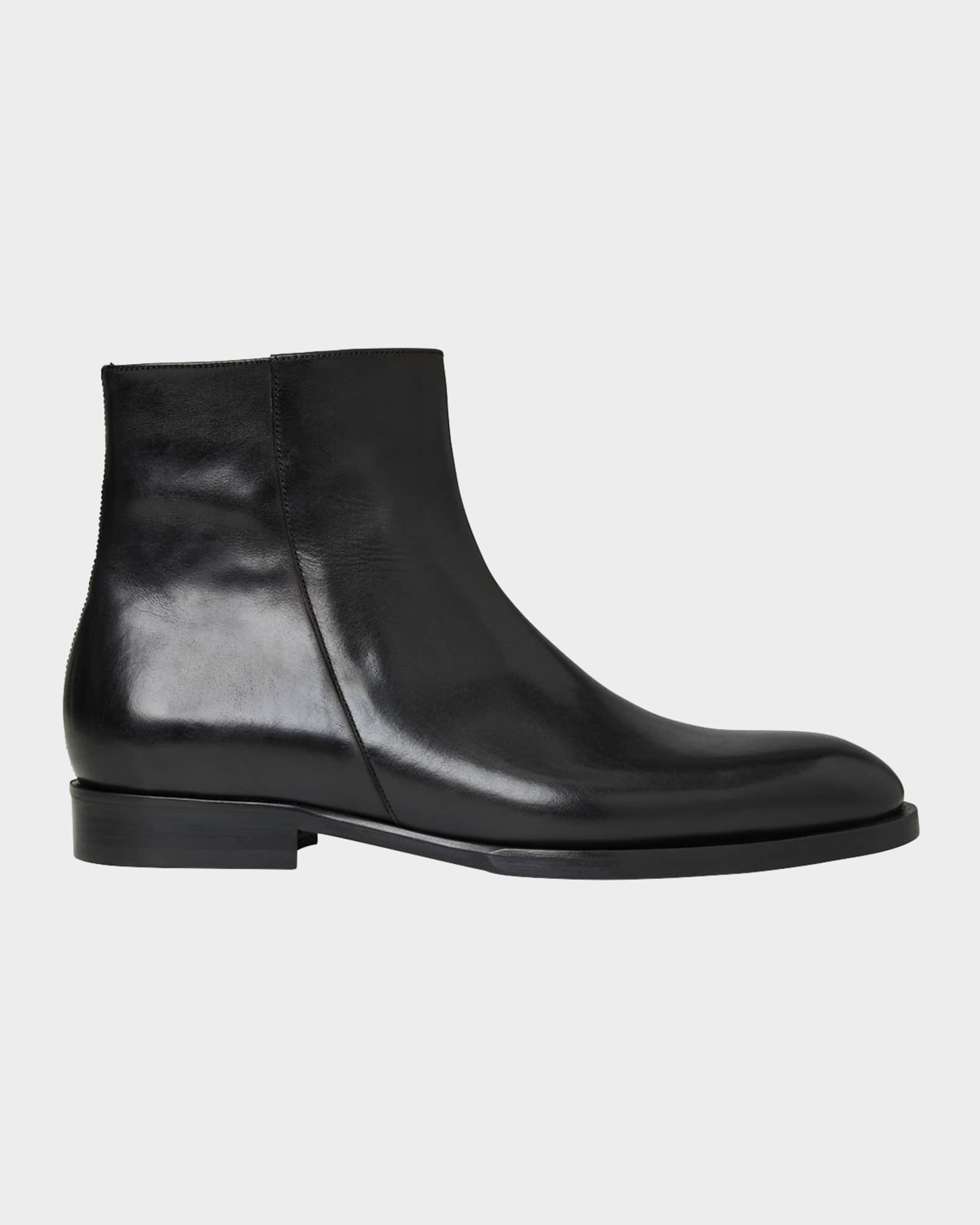 Bruno Magli Men s Calvin Leather Zip Ankle Boots Neiman Marcus