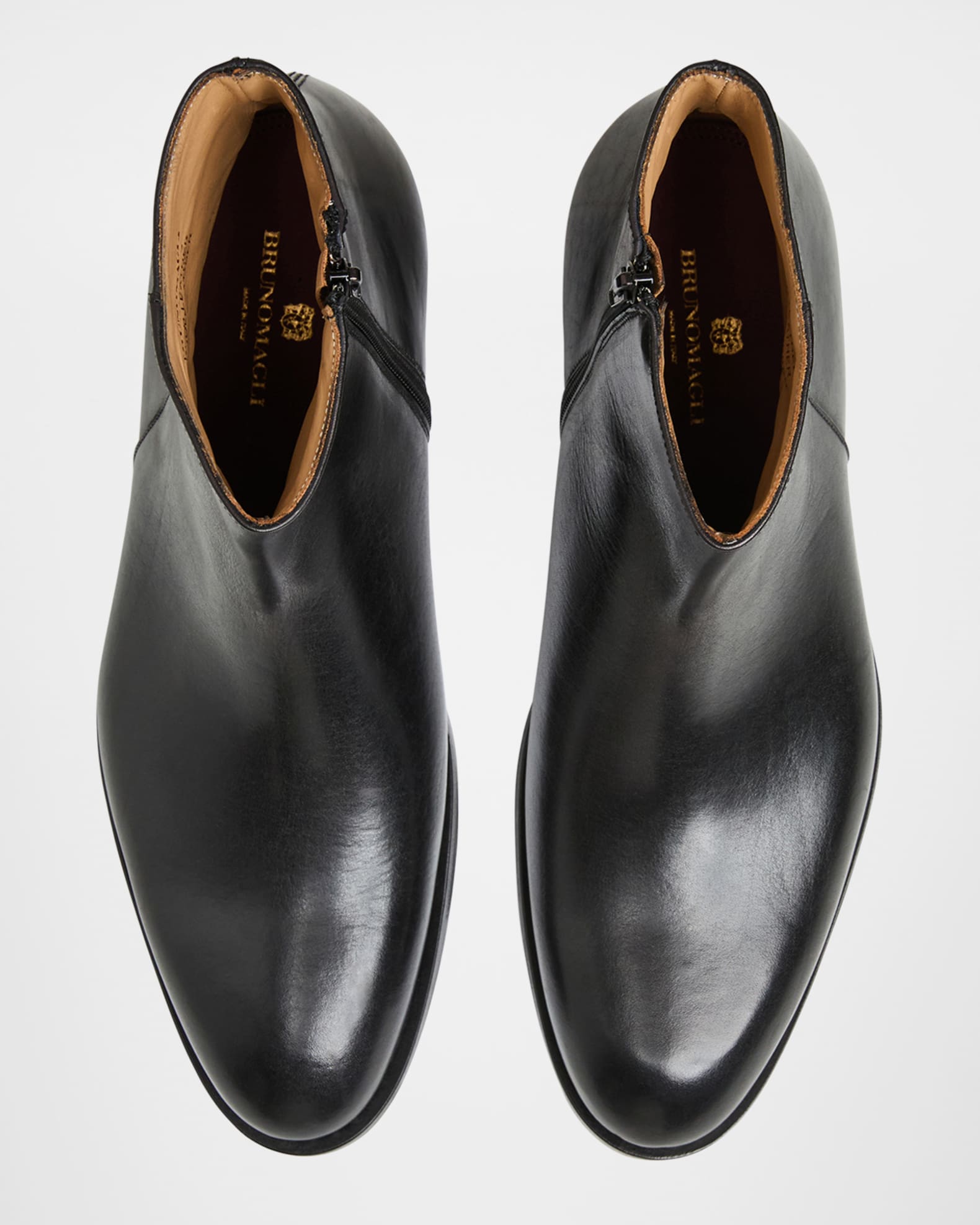 Men's Calvin Leather Zip Ankle Boots