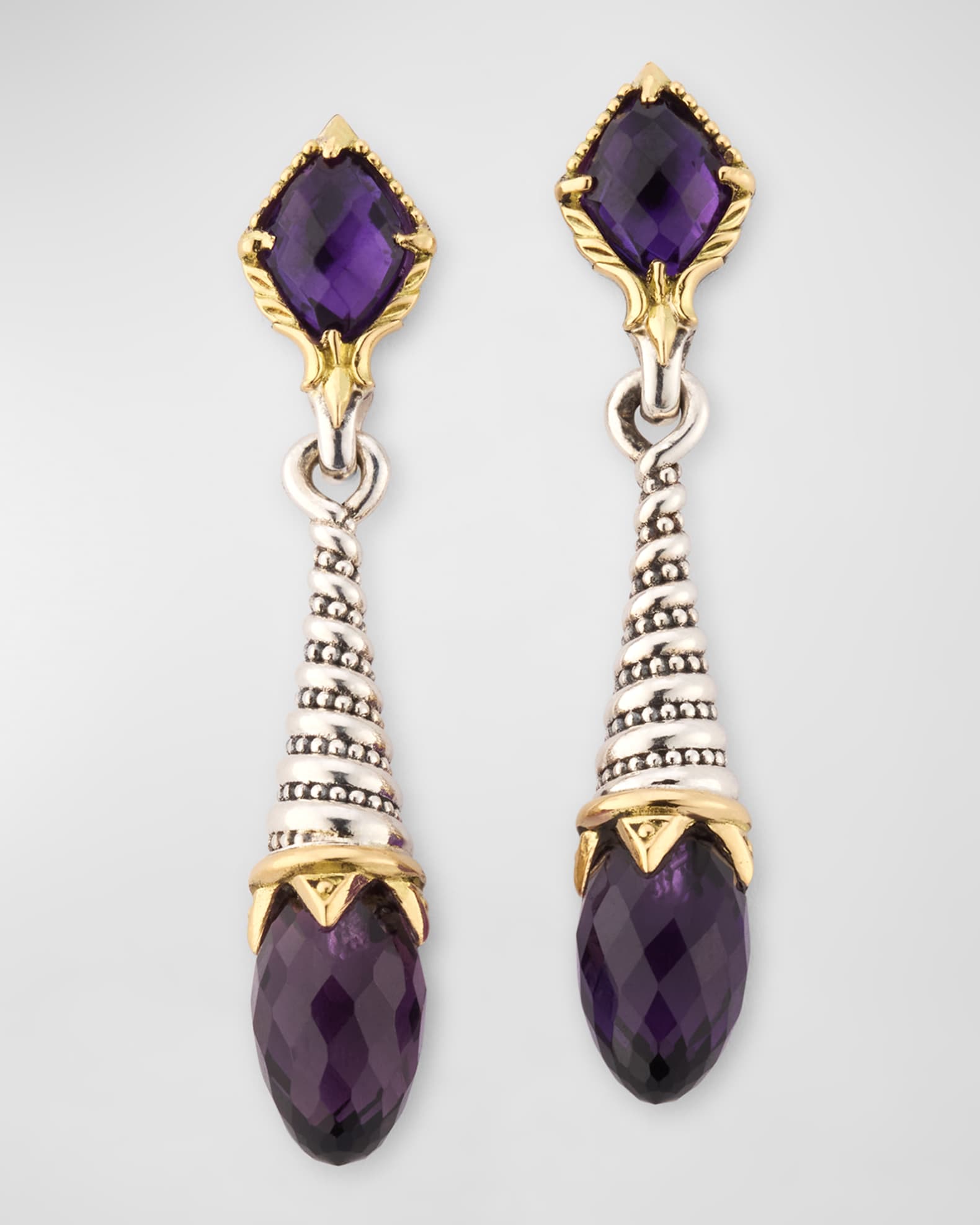 Anthos Dark Amethyst Quartz Drop Earrings 0