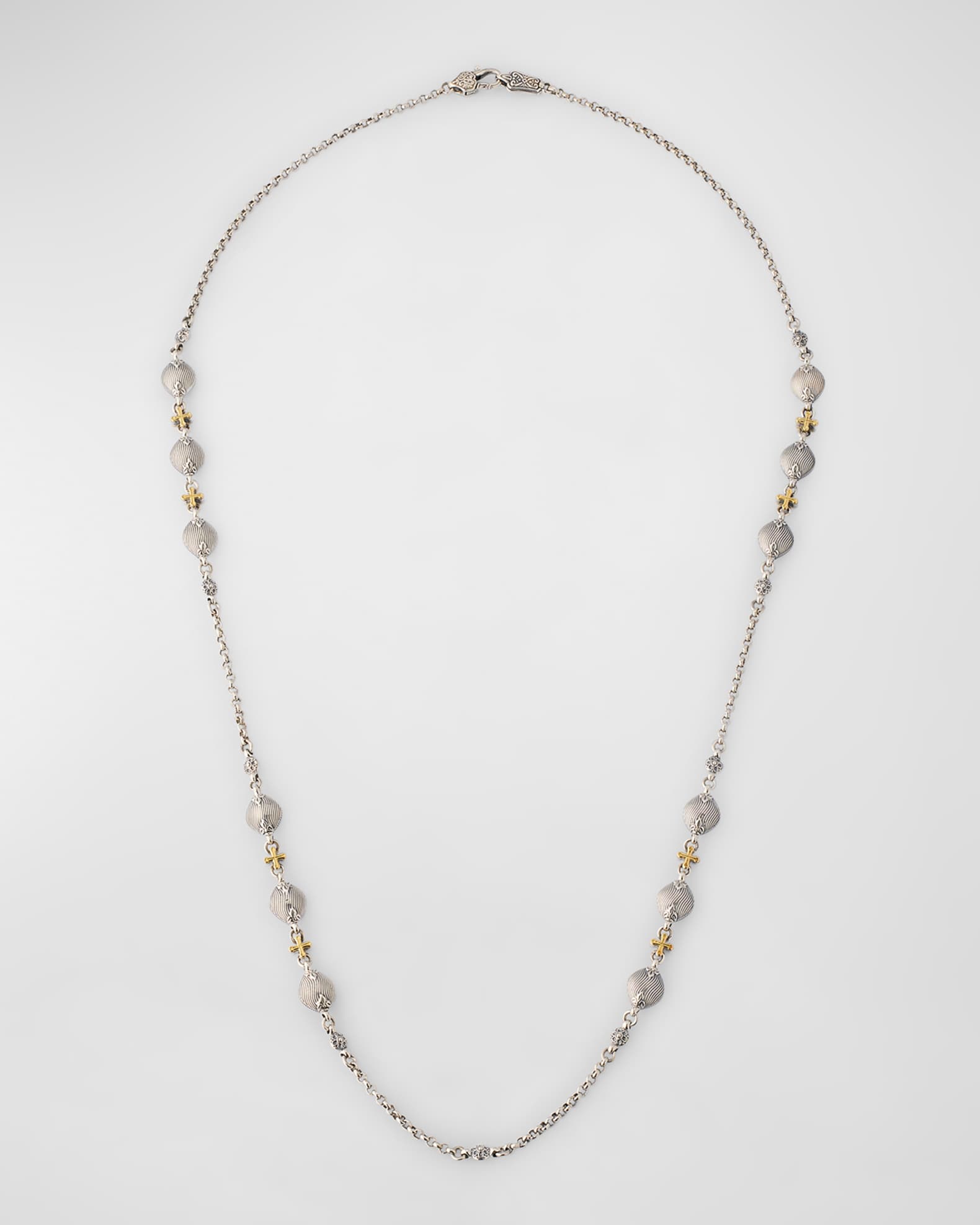 Silver and Gold Chain Necklace, 28"L 0