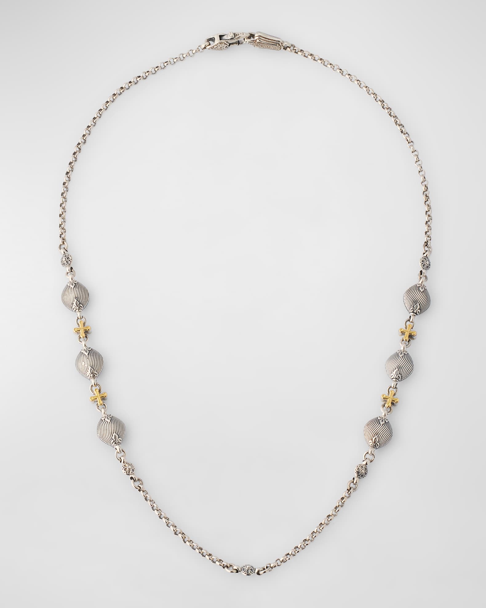 Silver and Gold Chain Necklace, 18"L 0