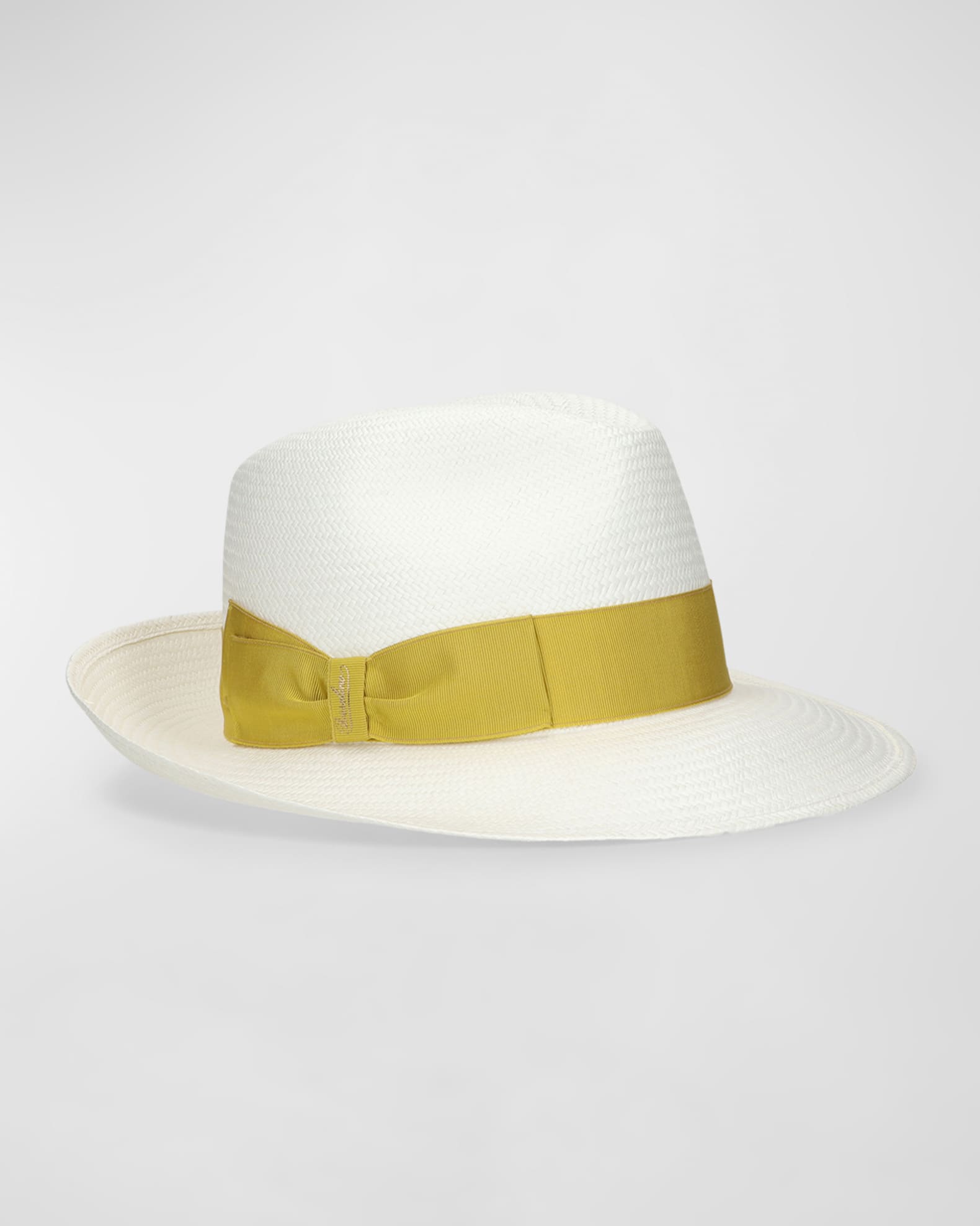 Borsalino Guilietta Panama Fedora With Grosgrain Bow Band