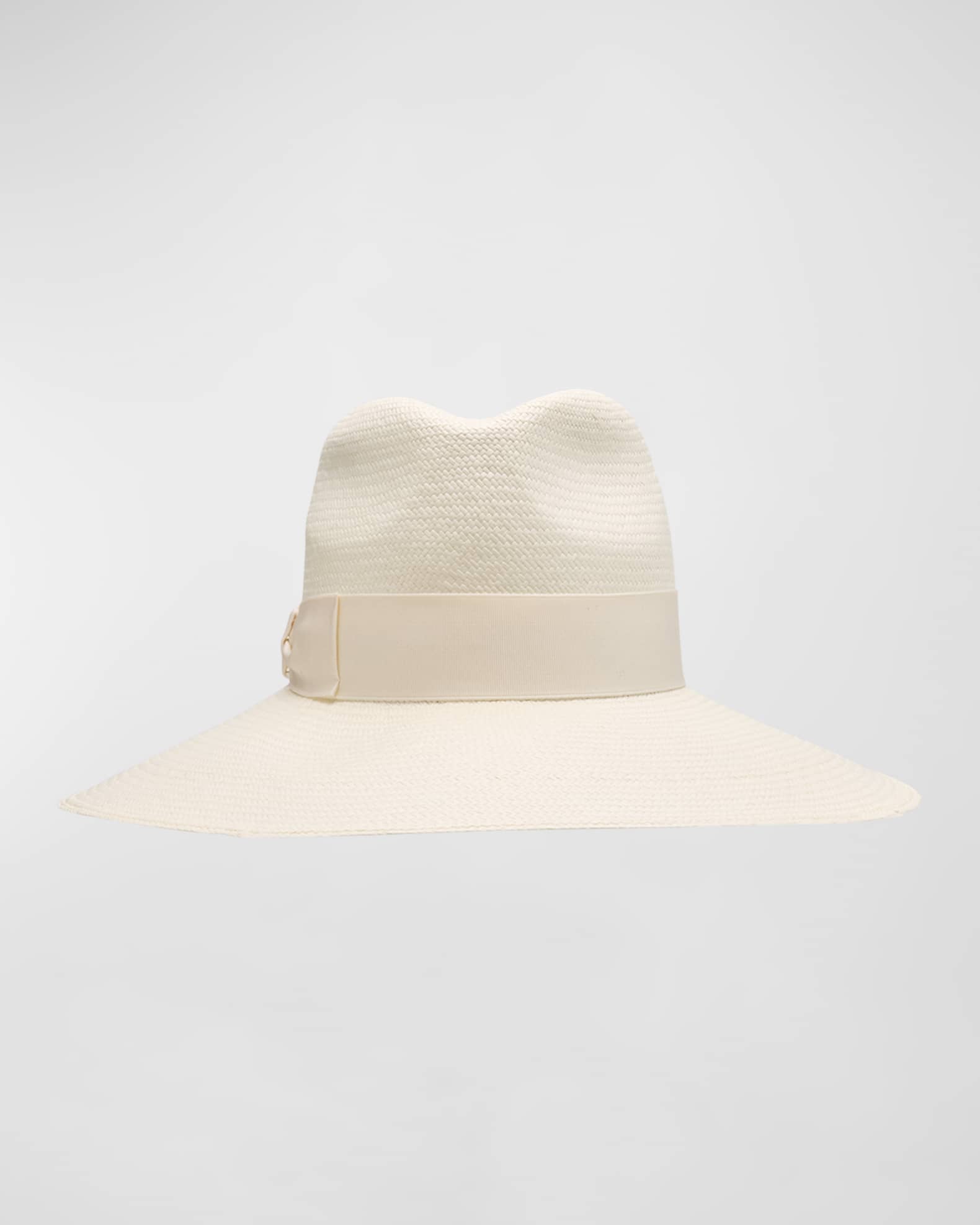 Borsalino Sophie White Straw Large Brim Hat