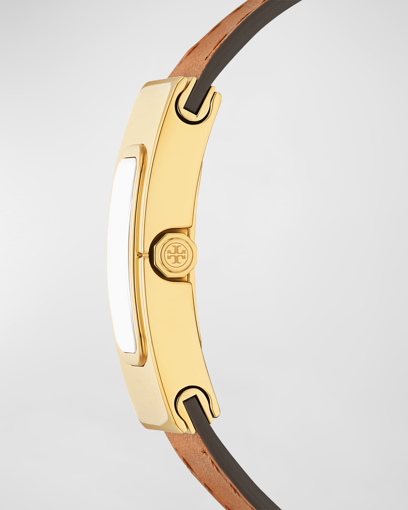 Tory Burch T Watch with Reversible Leather and Gold Tone Stainless Steel Neiman Marcus
