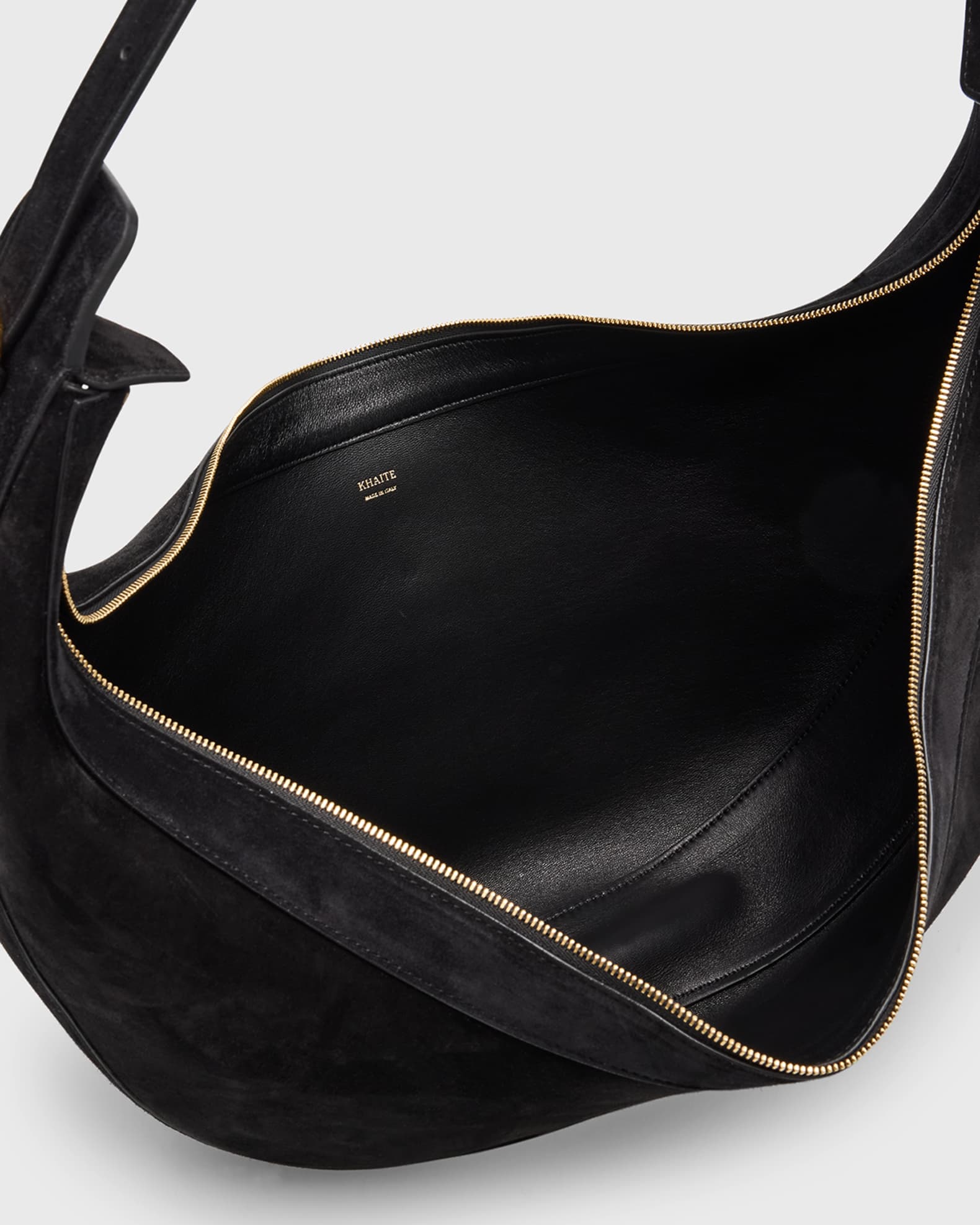 Khaite Augustina Zip Suede Hobo Bag Neiman Marcus