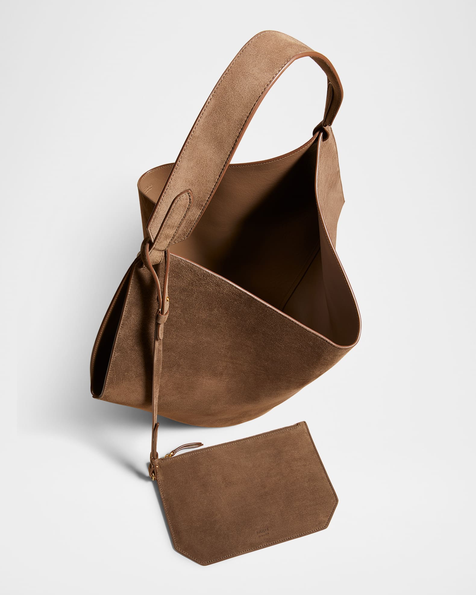 Khaite Lotus Medium Calfskin Suede Tote Bag | Neiman Marcus