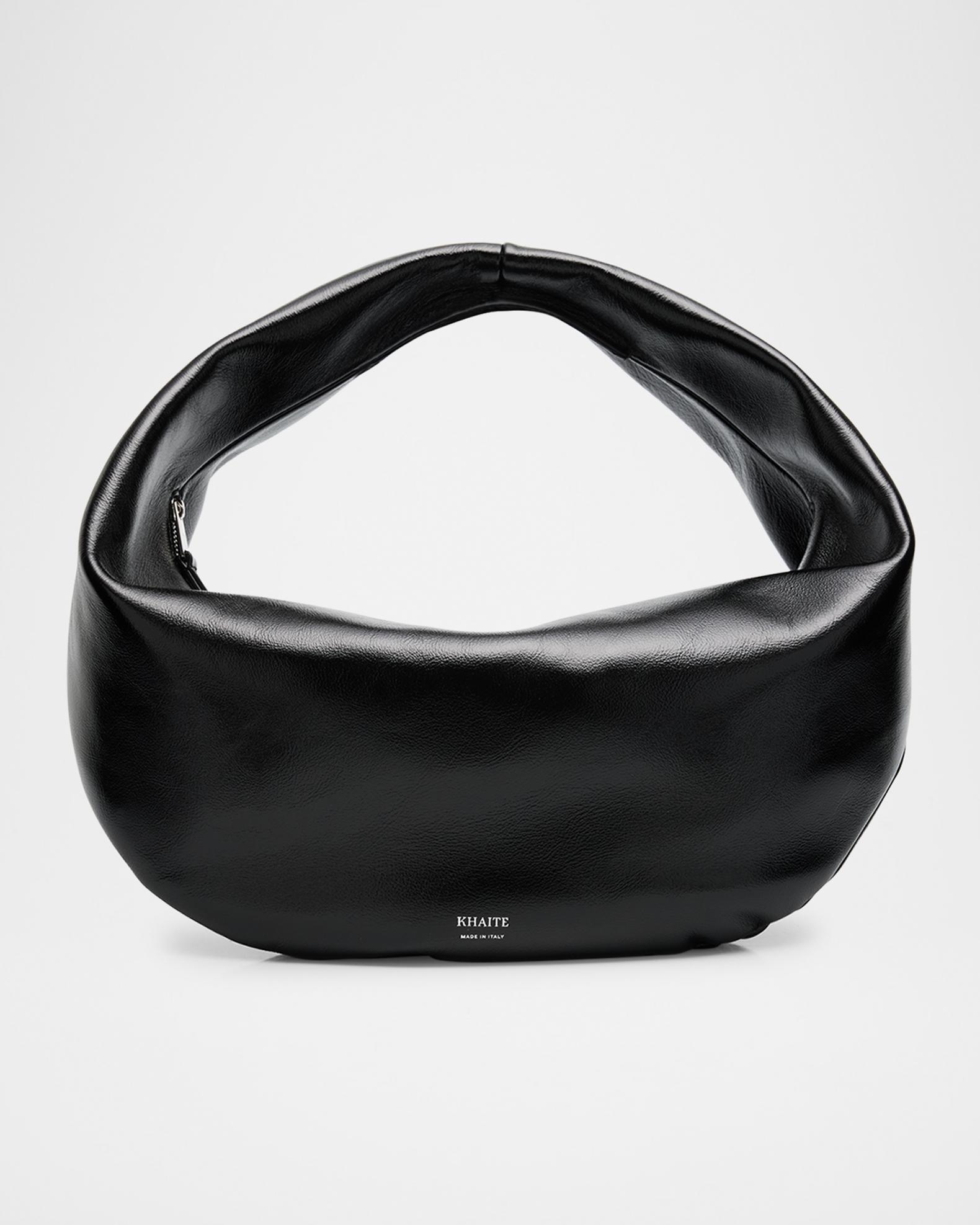 Khaite Olivia Medium Crackle Patent Hobo Bag | Neiman Marcus