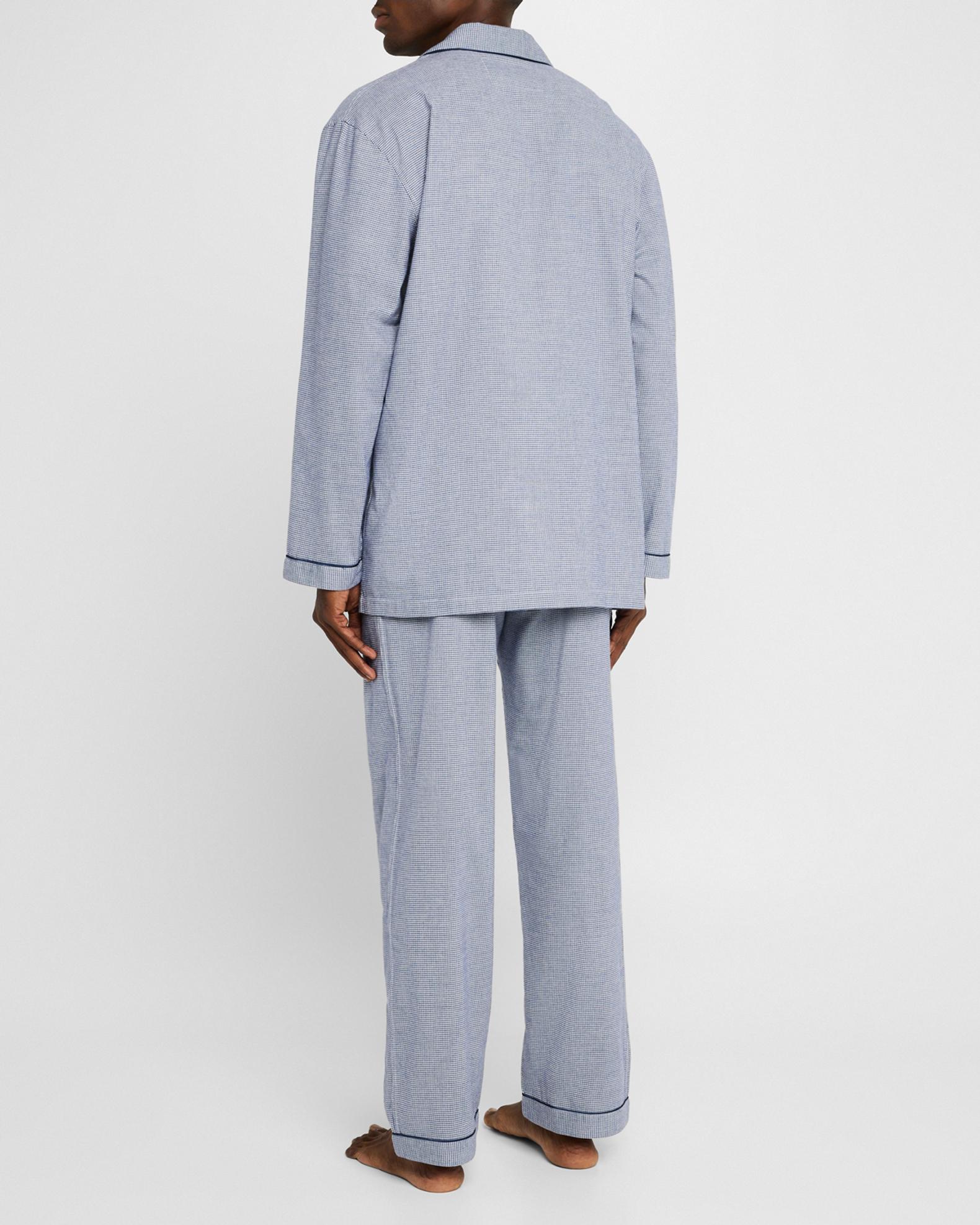 Neiman Marcus Men's Cotton Micro-Check Long Pajama Set | Neiman Marcus