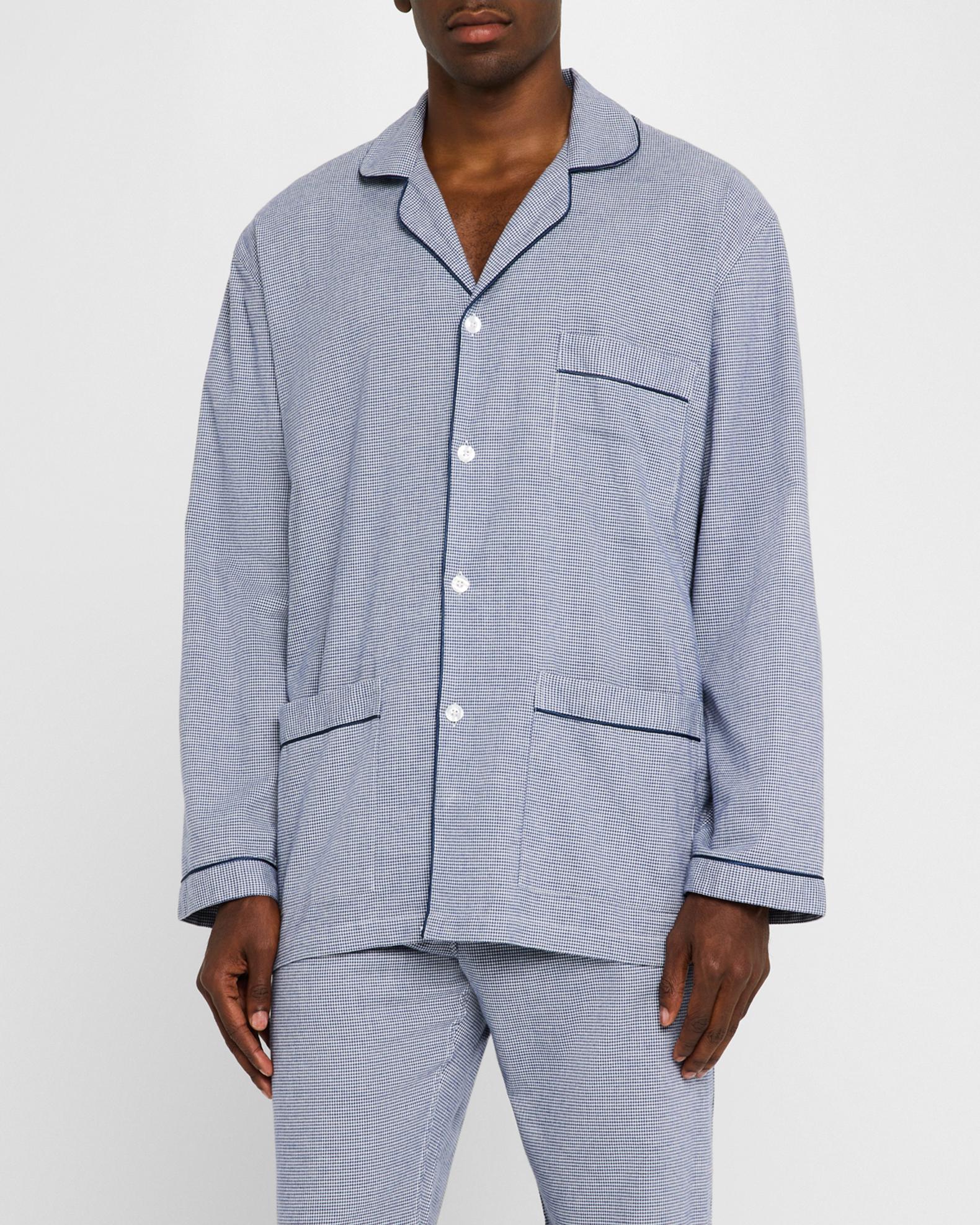 Neiman Marcus Men's Cotton Micro-Check Long Pajama Set | Neiman Marcus