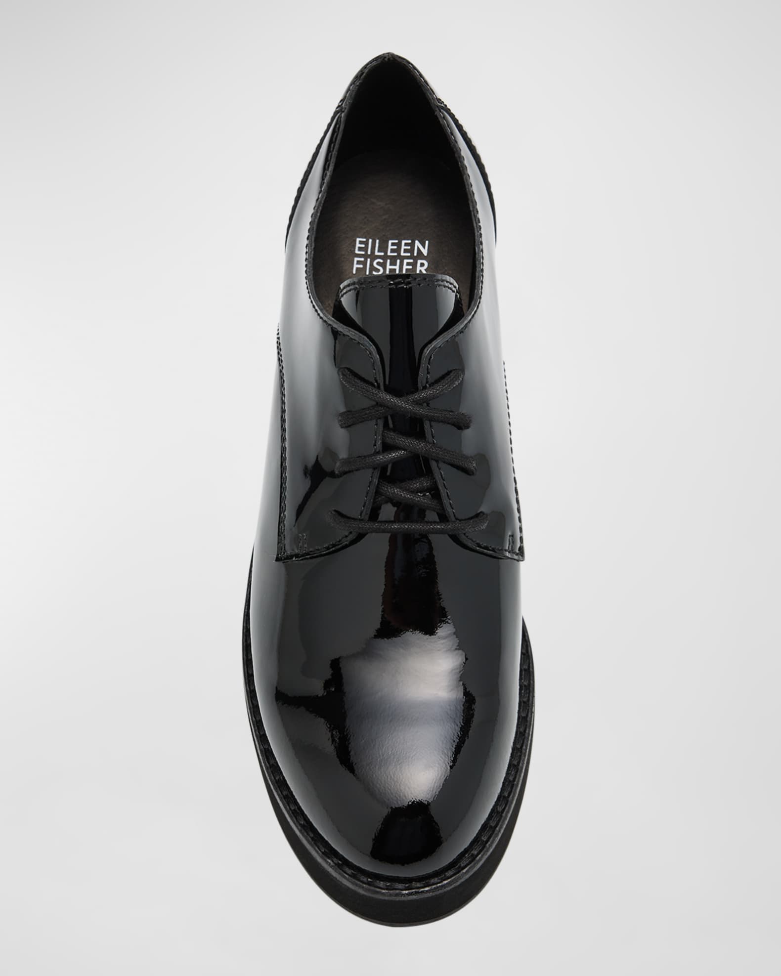 Eileen Fisher Judd Patent Leather Block Heel Oxfords Neiman Marcus