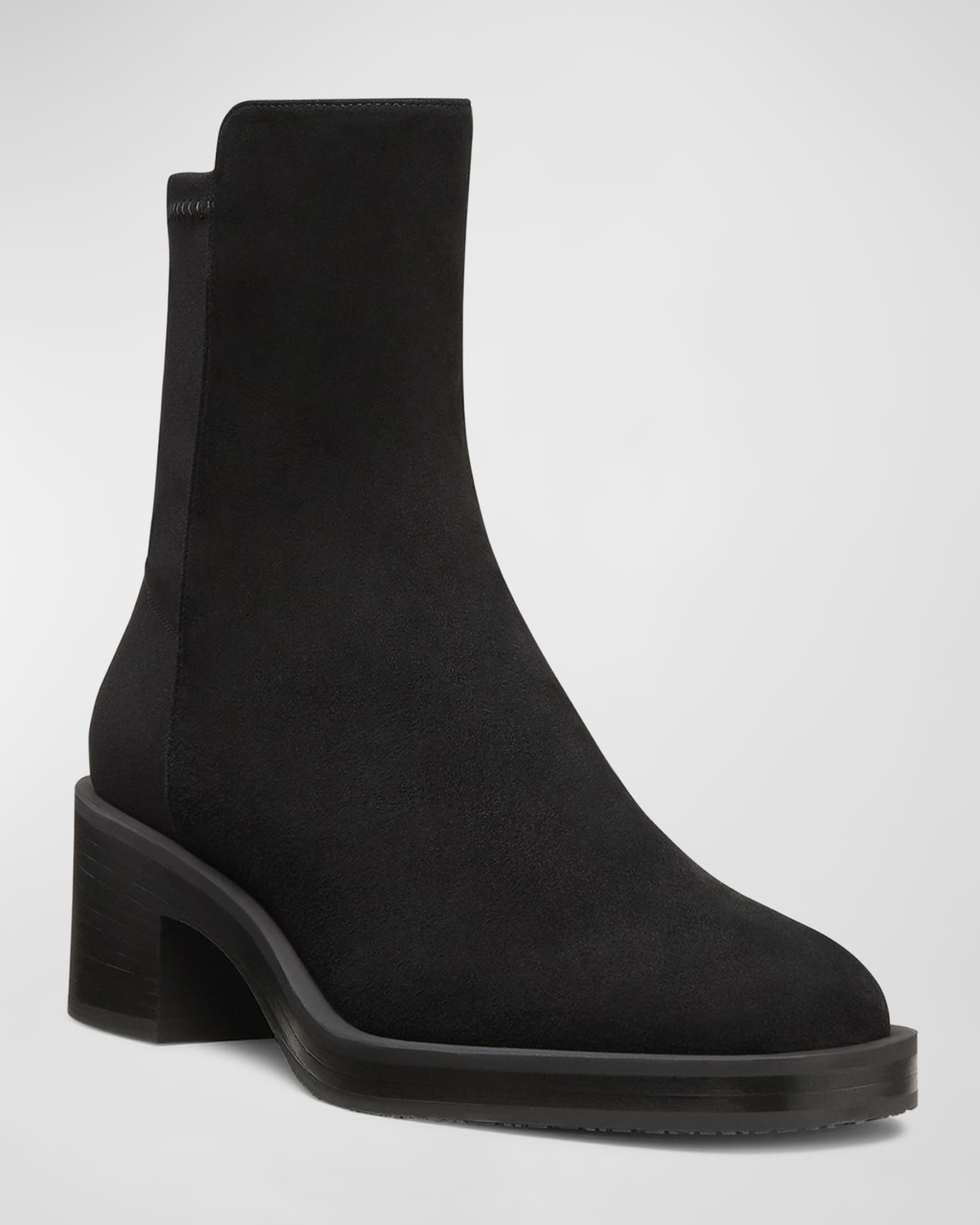 Stuart Weitzman Kaia Stretch Suede Ankle Booties Neiman Marcus