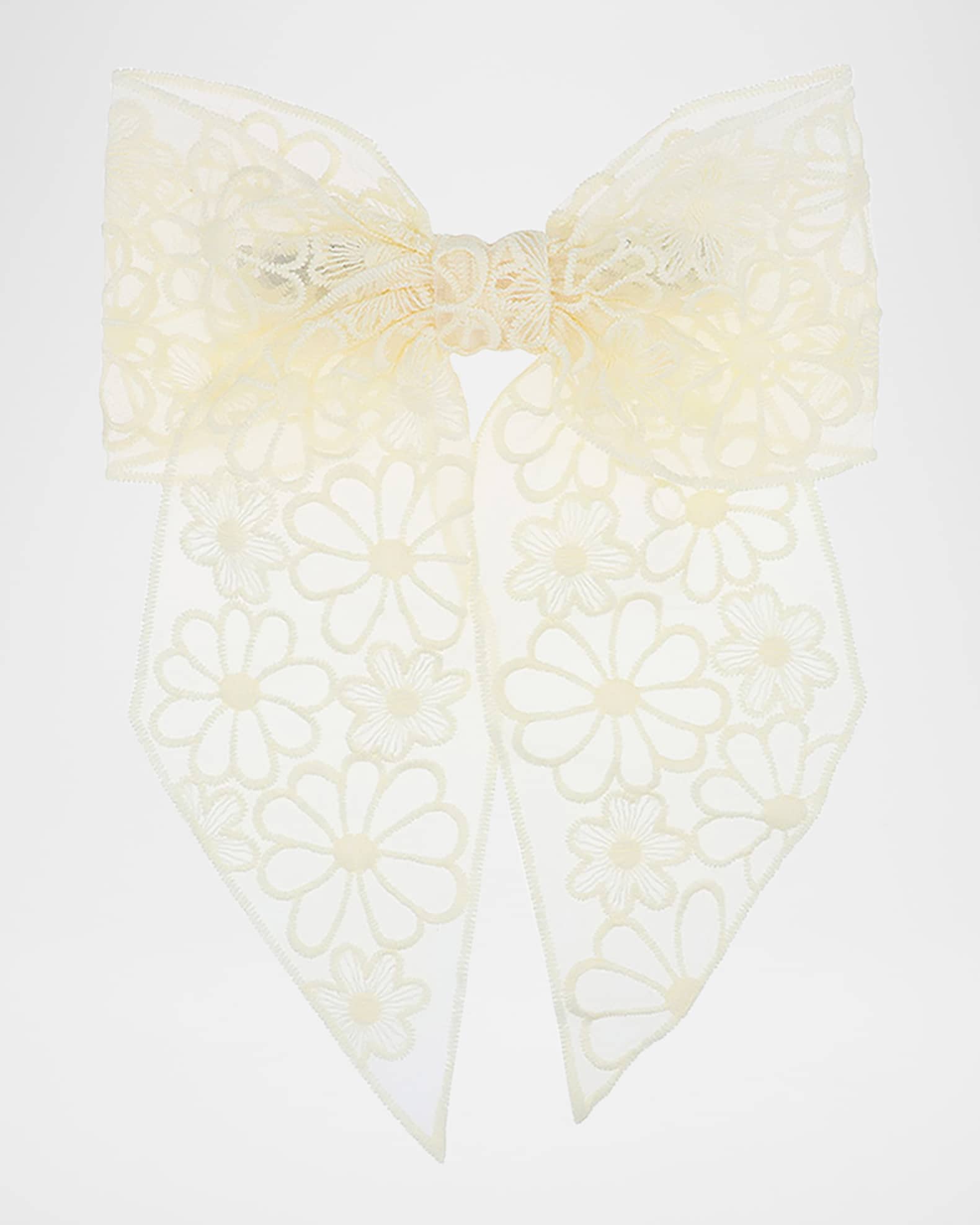 Madelyn Floral Lace Bow Barrette 0