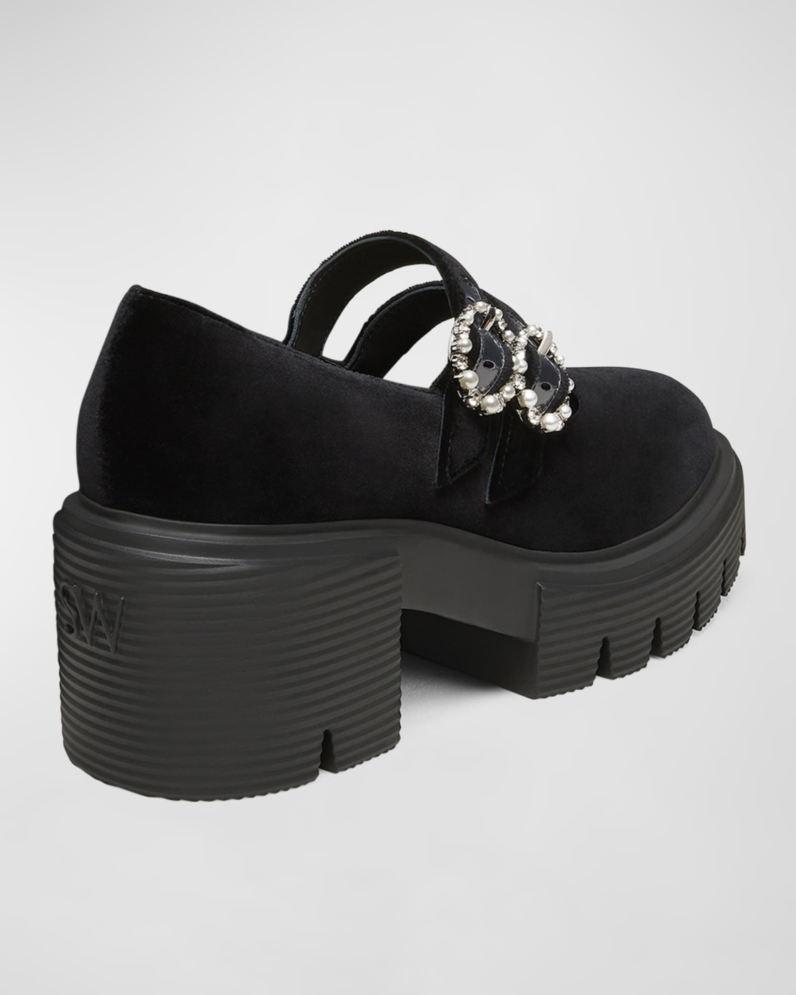 Stuart Weitzman Soho Velvet Mary Jane Ballerina Loafers Neiman Marcus