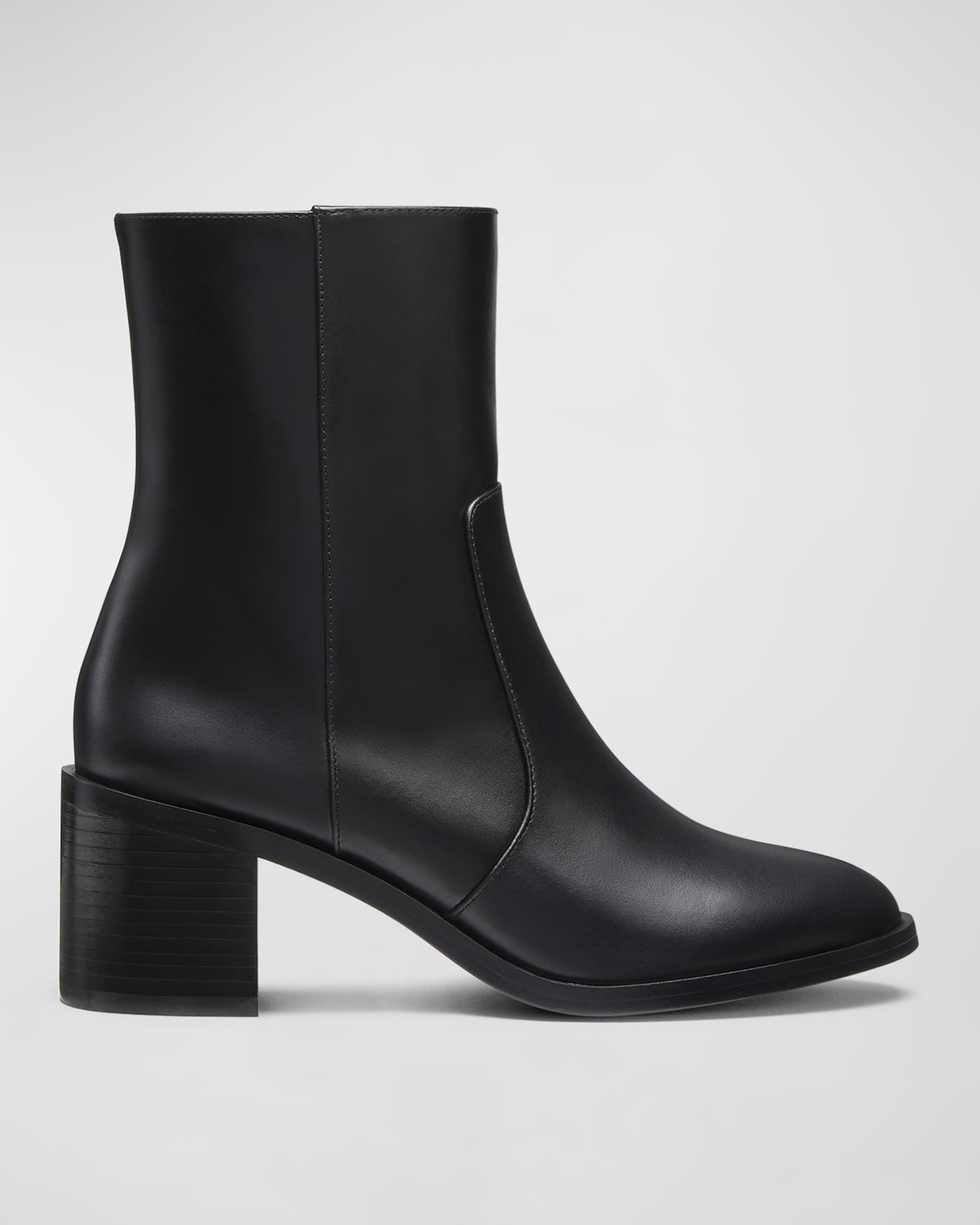 Stuart Weitzman Esme Leather Zip Booties Neiman Marcus