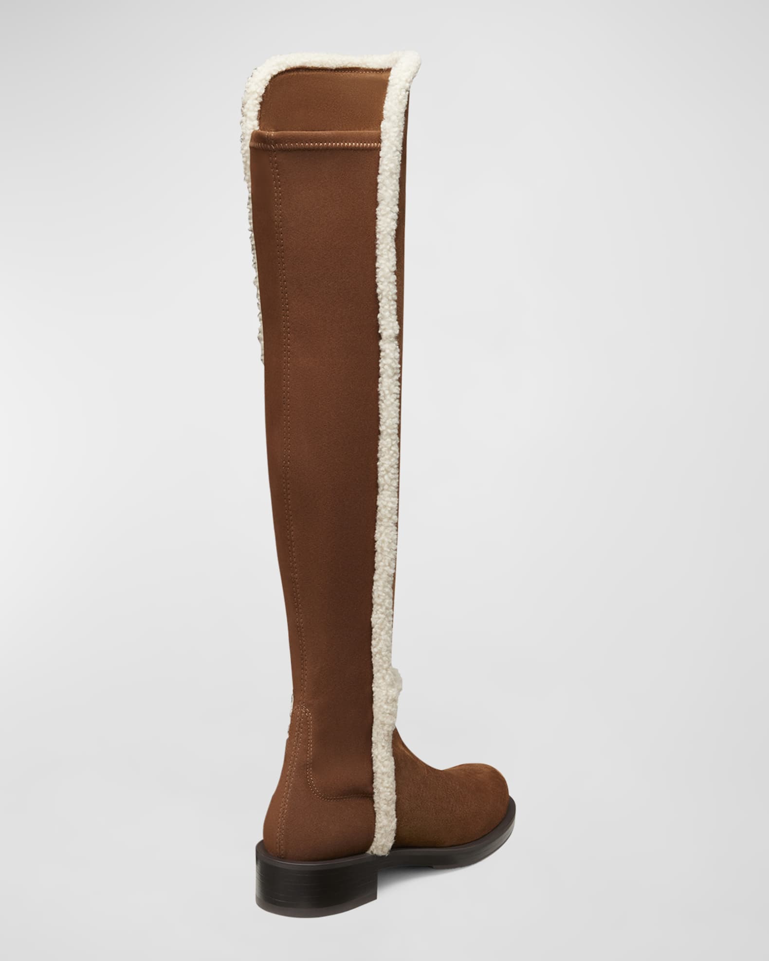 Stuart Weitzman 5050 Bold Suede Shearling Knee Boots Neiman Marcus